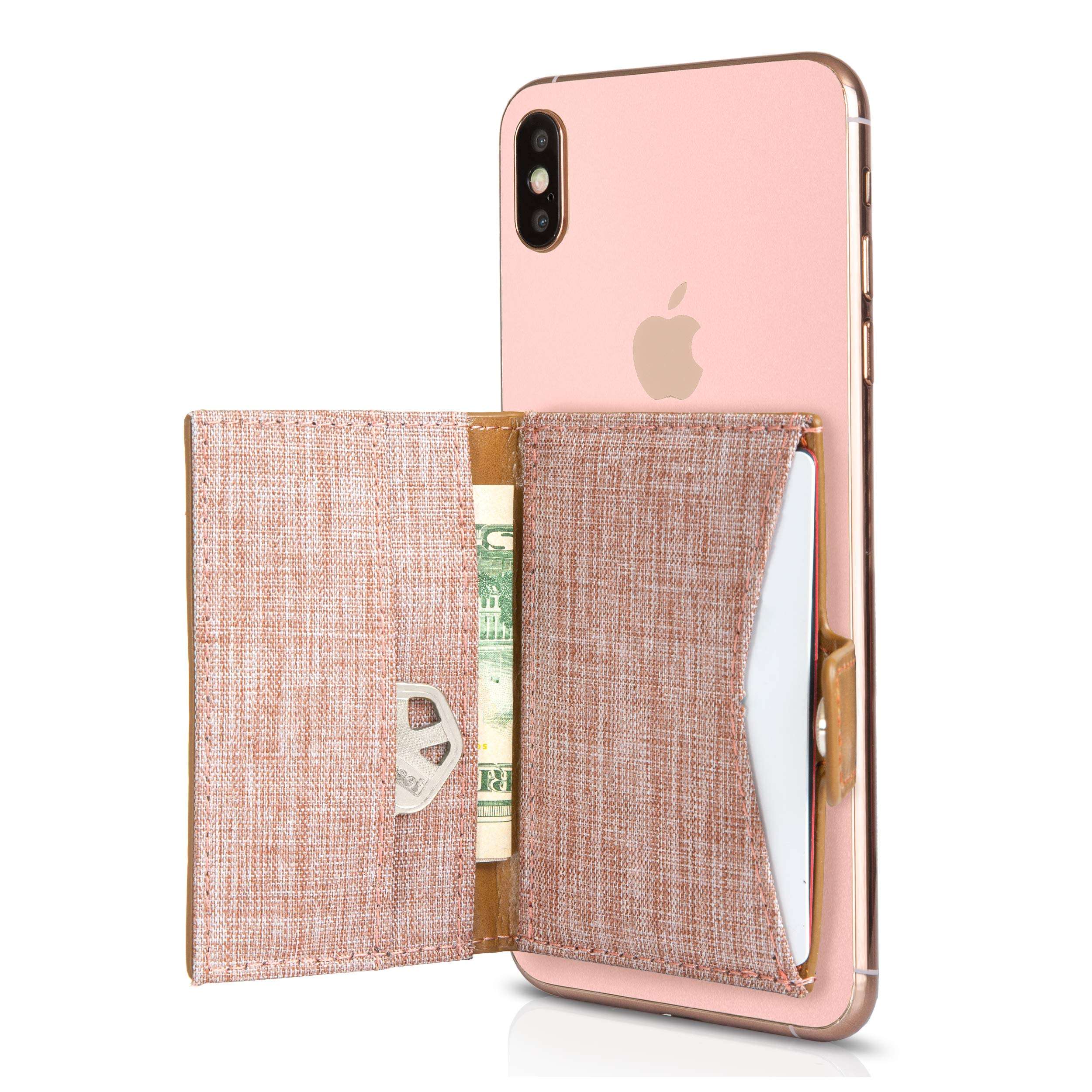 Cell Phone Card Holder Stick on Wallet Phone Pocket for iPhone, Android and All Smartphones (Black and Grey) 2