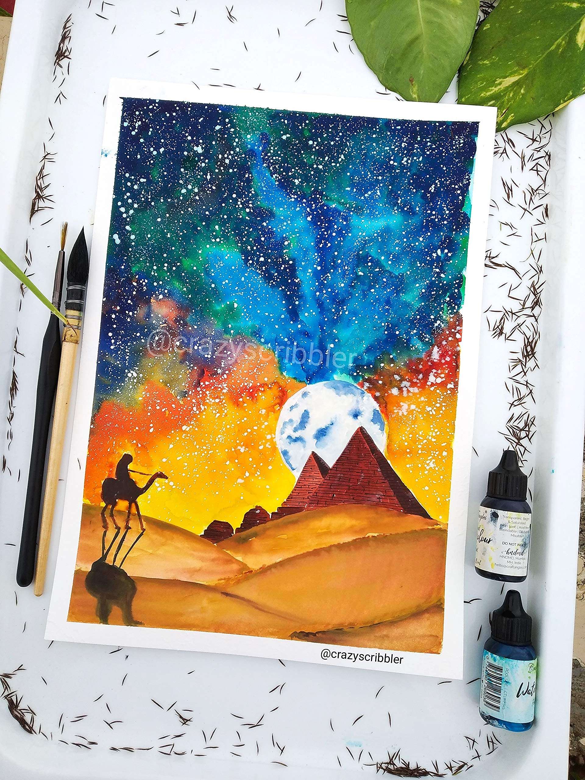 Zen Sangam Express your Mind 300 GSM 60% Cotton Cold Pressed Cloud Rough Grain Surface A4 Watercolor Papers For Wet on Wet Watercolour, Gouache, Acrylics, Ink and Mixed Media (10 Sheets, 29.7x21cm) 3