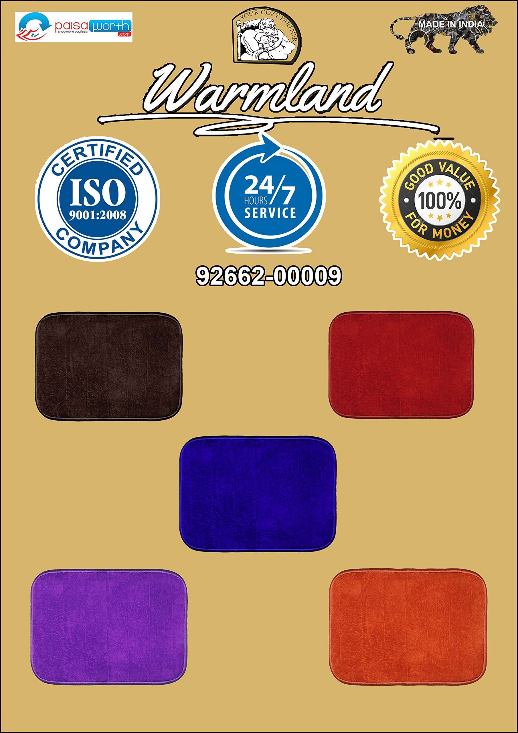 Warmland Anti Skid Solid Polyester Bath Mat-15 x 22"", Blue 6