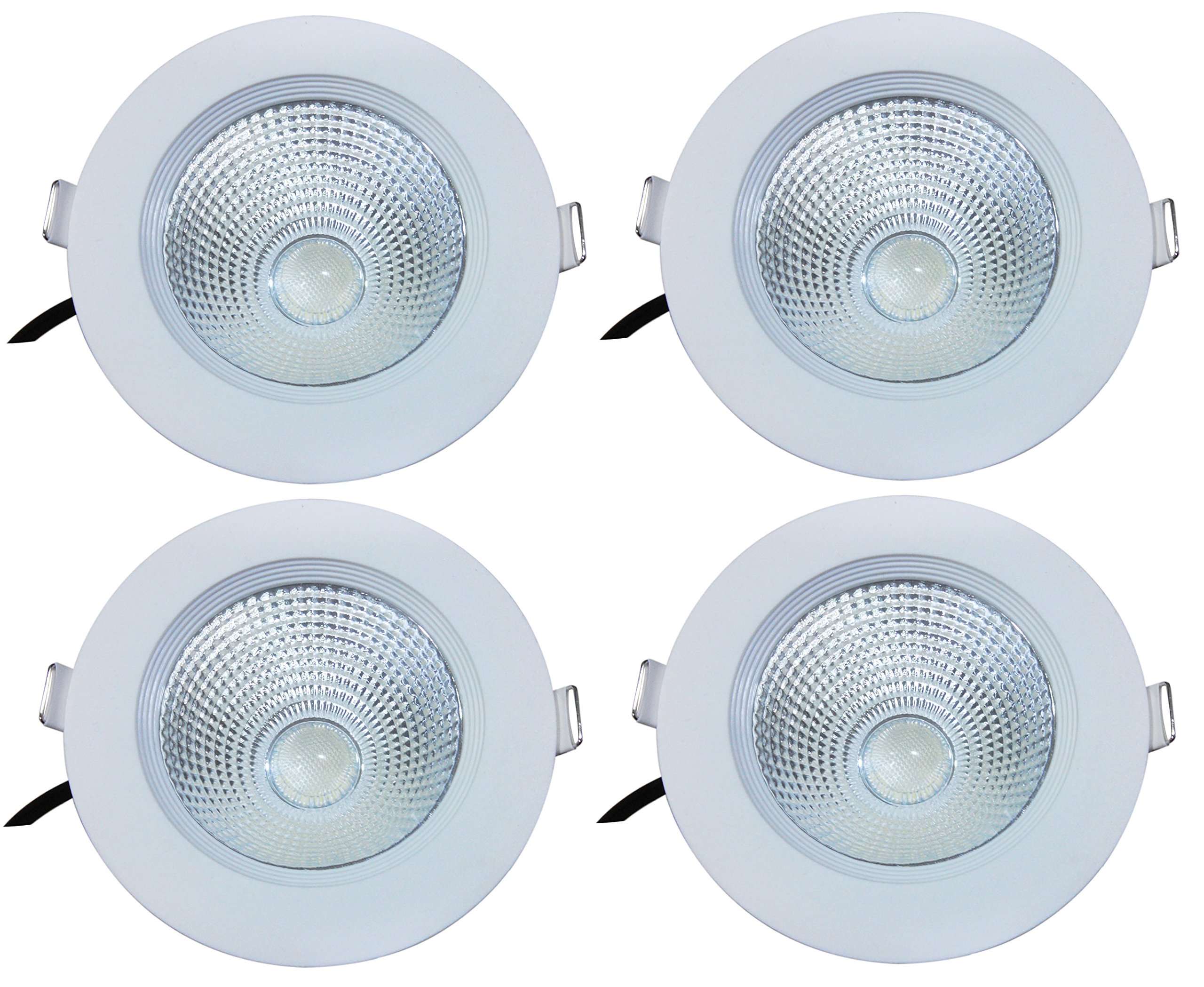 BENE® Gleam Virgin Plastic Round Ceiling Light, (Yellow 7w, Pack of 4 Pcs)