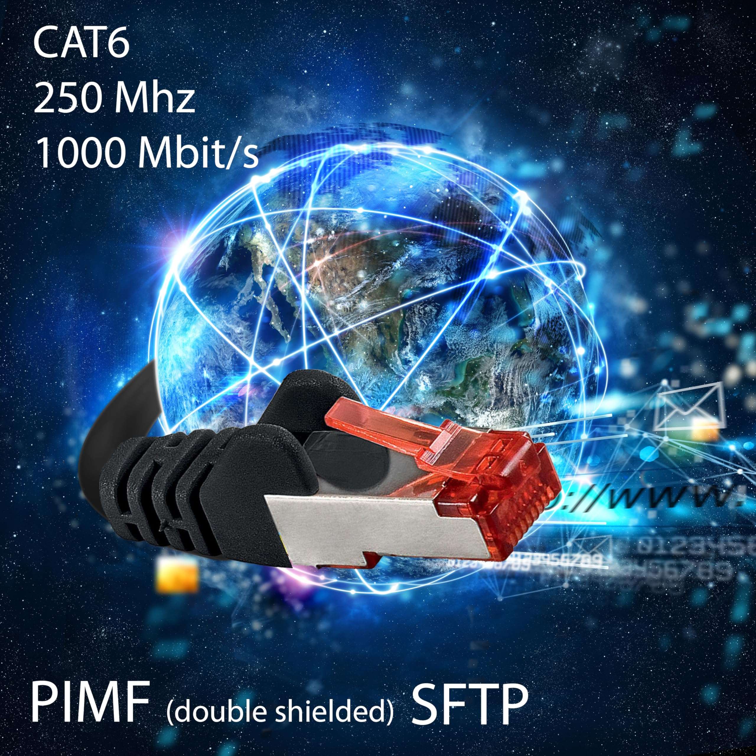 1aTTack.de 10x 0.82 FT - CAT.6 SFTP Ethernet Cable LAN Patch Cat 6 Internet Rj45 Plug 1Gbit/s (0.25 Meter) Red 3