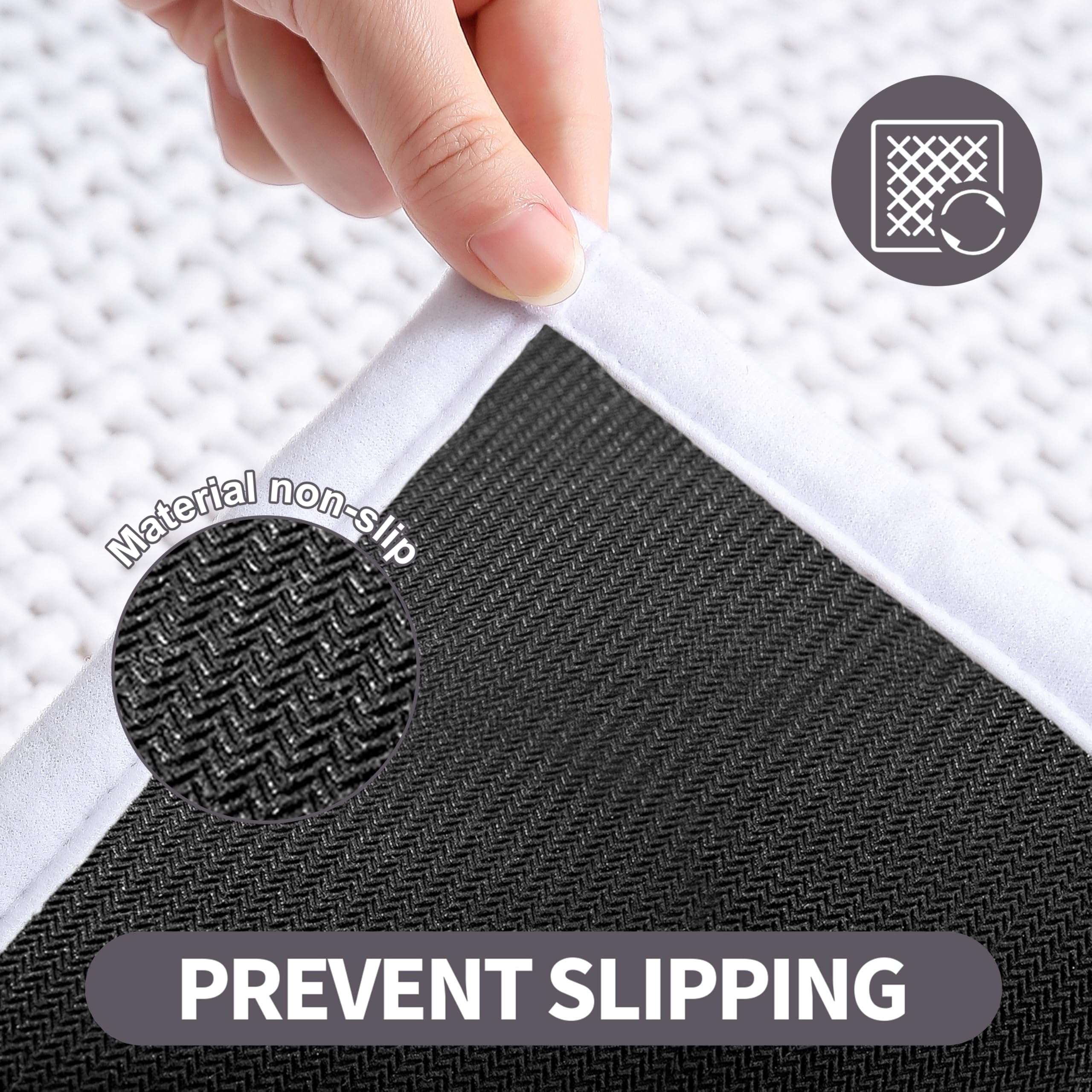 WARM HAVEN Washable Bathroom Rugs: 36x24 White Bath Mat – Non Slip Chenille Bathmat for Bathroom Floor & Shower 4