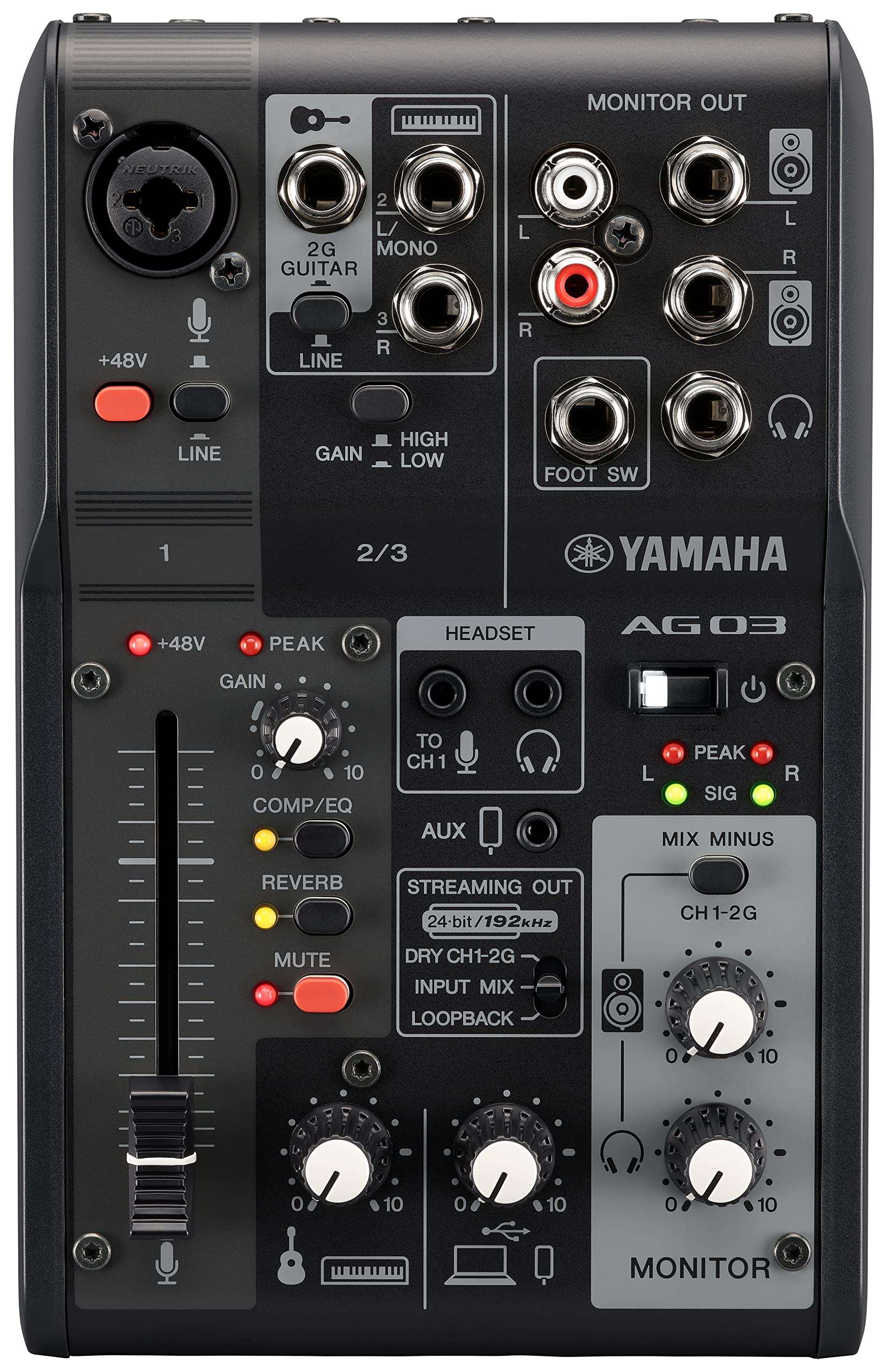 YAMAHA AG03MK2 Live Streaming Mixer - AG03MK2 B 3
