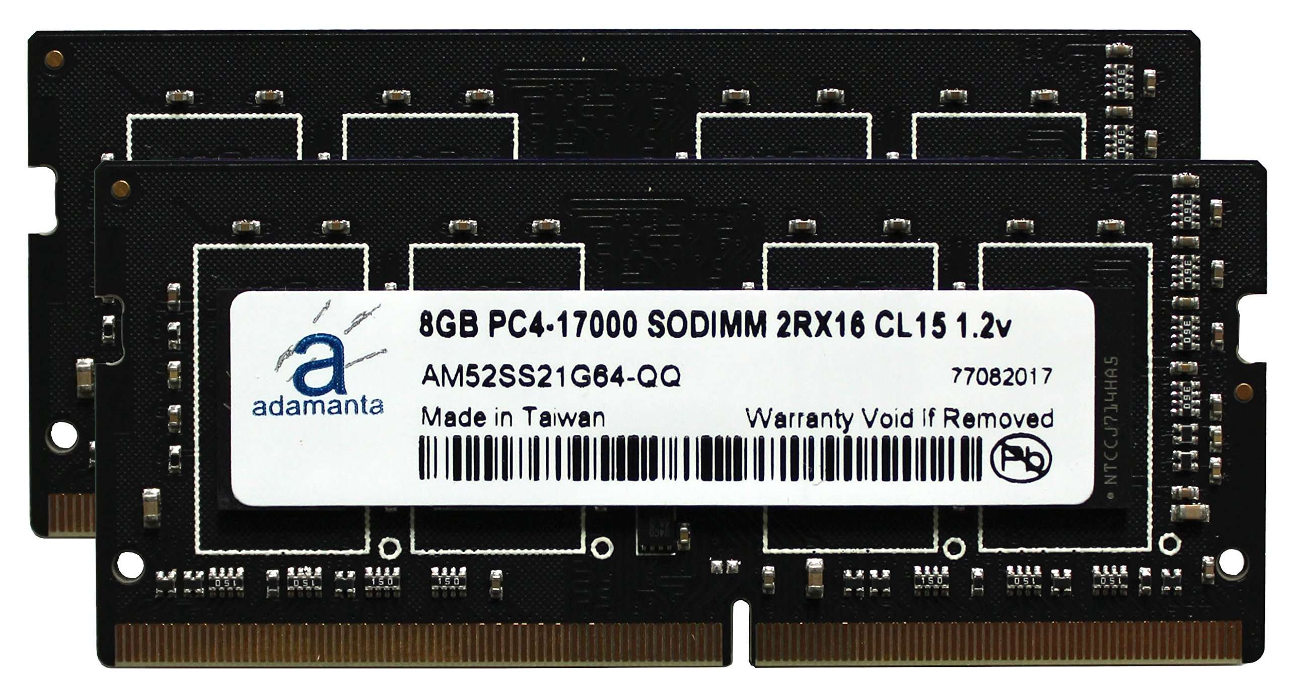 Adamanta 16GB (2x8GB) Laptop Memory Upgrade for Asus Republic of Gamers Tower G20CB DDR4 2133Mhz PC4-17000 SODIMM 2Rx16 CL15 1.2v DRAM