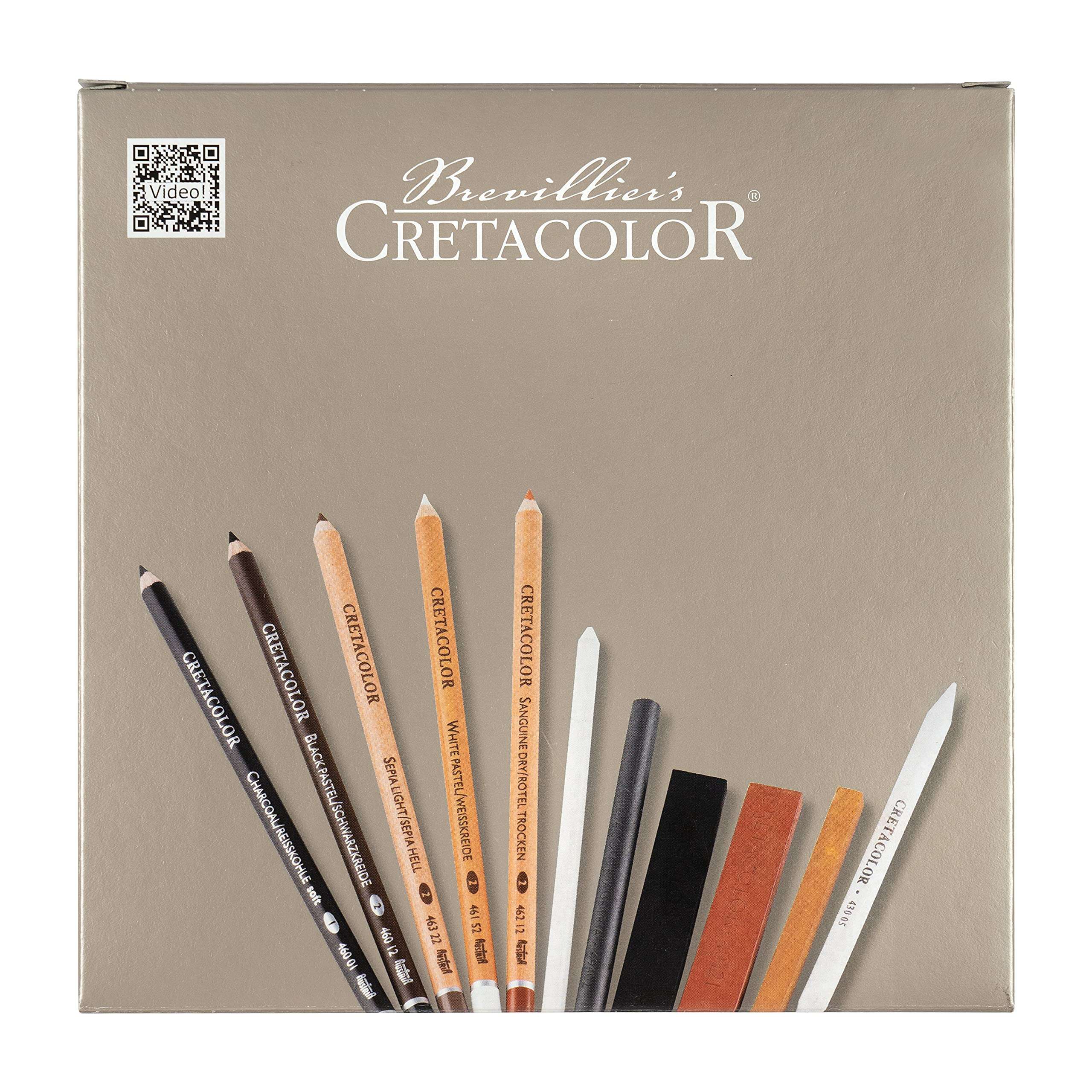 Cretacolor Passion Box Drawing Piece Set, 25-teilig, Brown 3