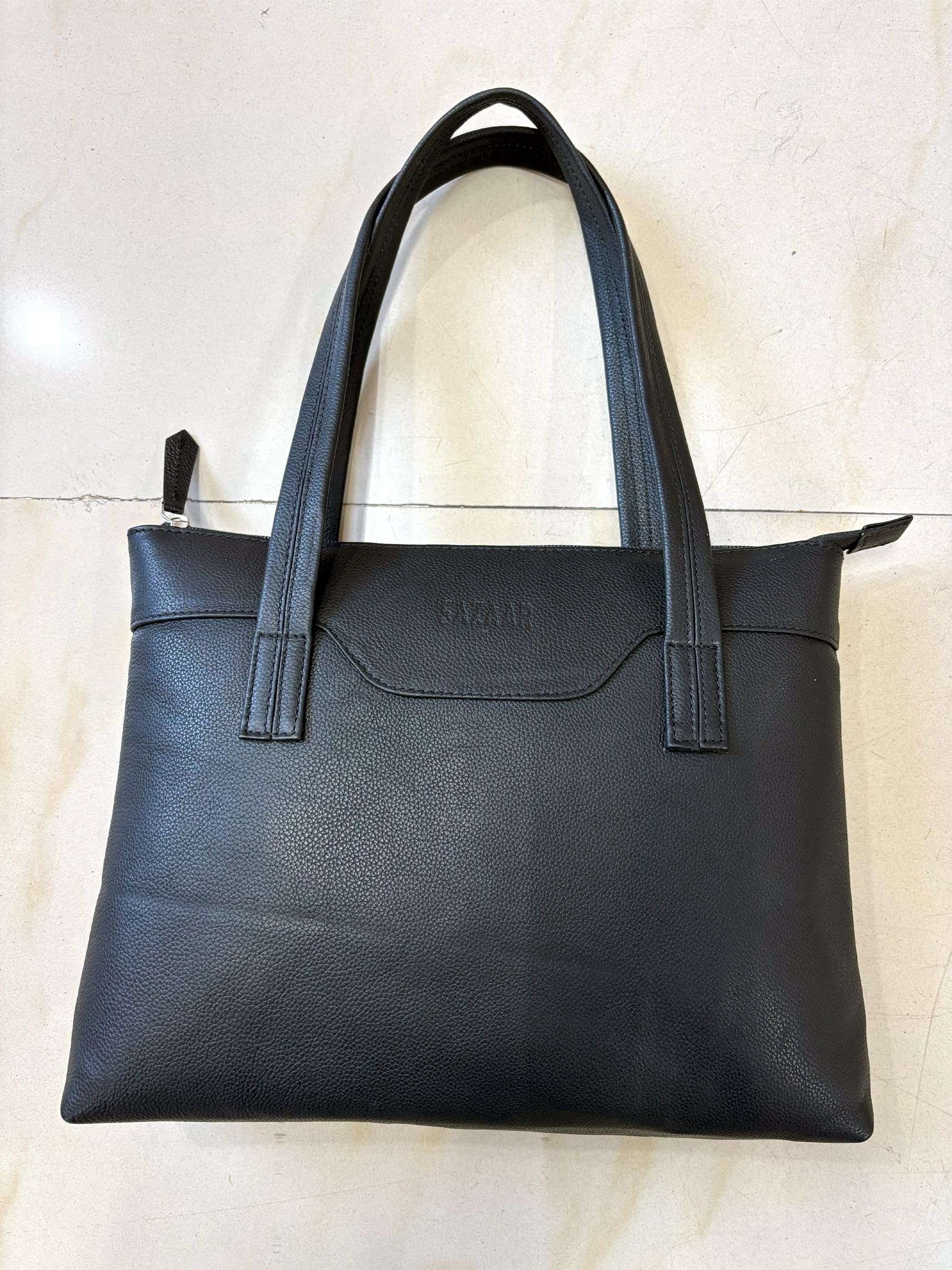 Genuine Leather Satchel Top-Handle Handbags for Women Ladies Bag Black 3