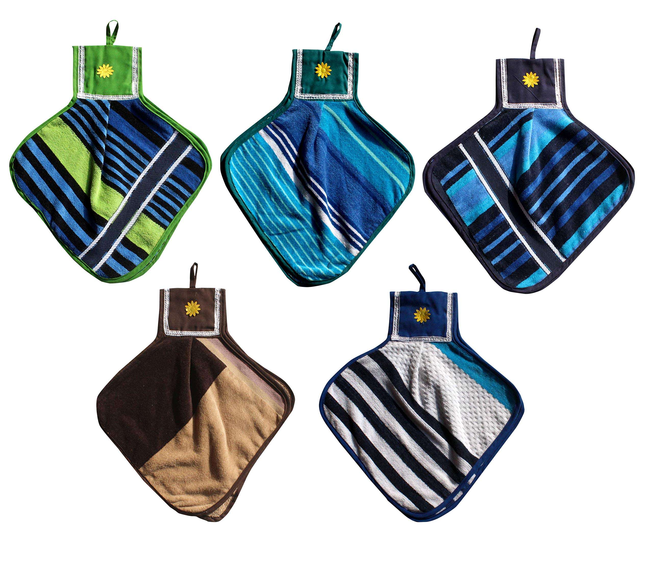 Mandhania Cotton Washbasin Napkin/Hand Towel for Kitchen & Bathroom Towels 5 pcs Set 2