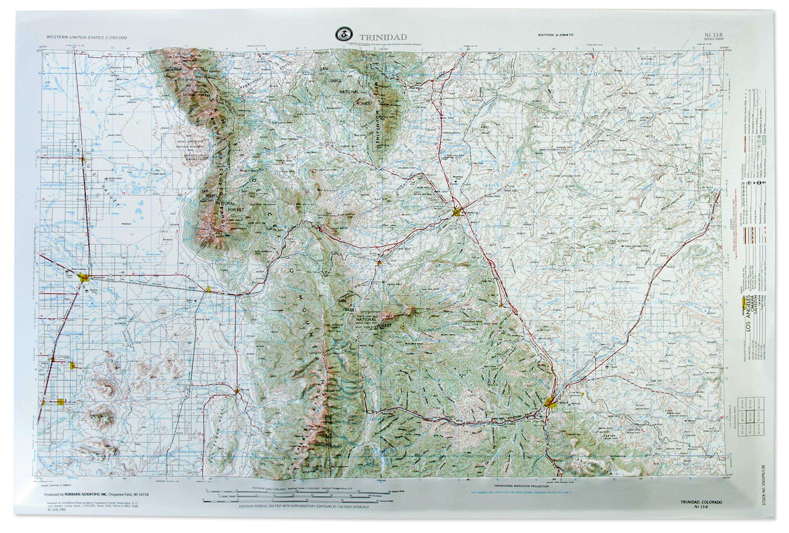 American Educational Trinidad Colorado Map, 31" Length x 21" Width