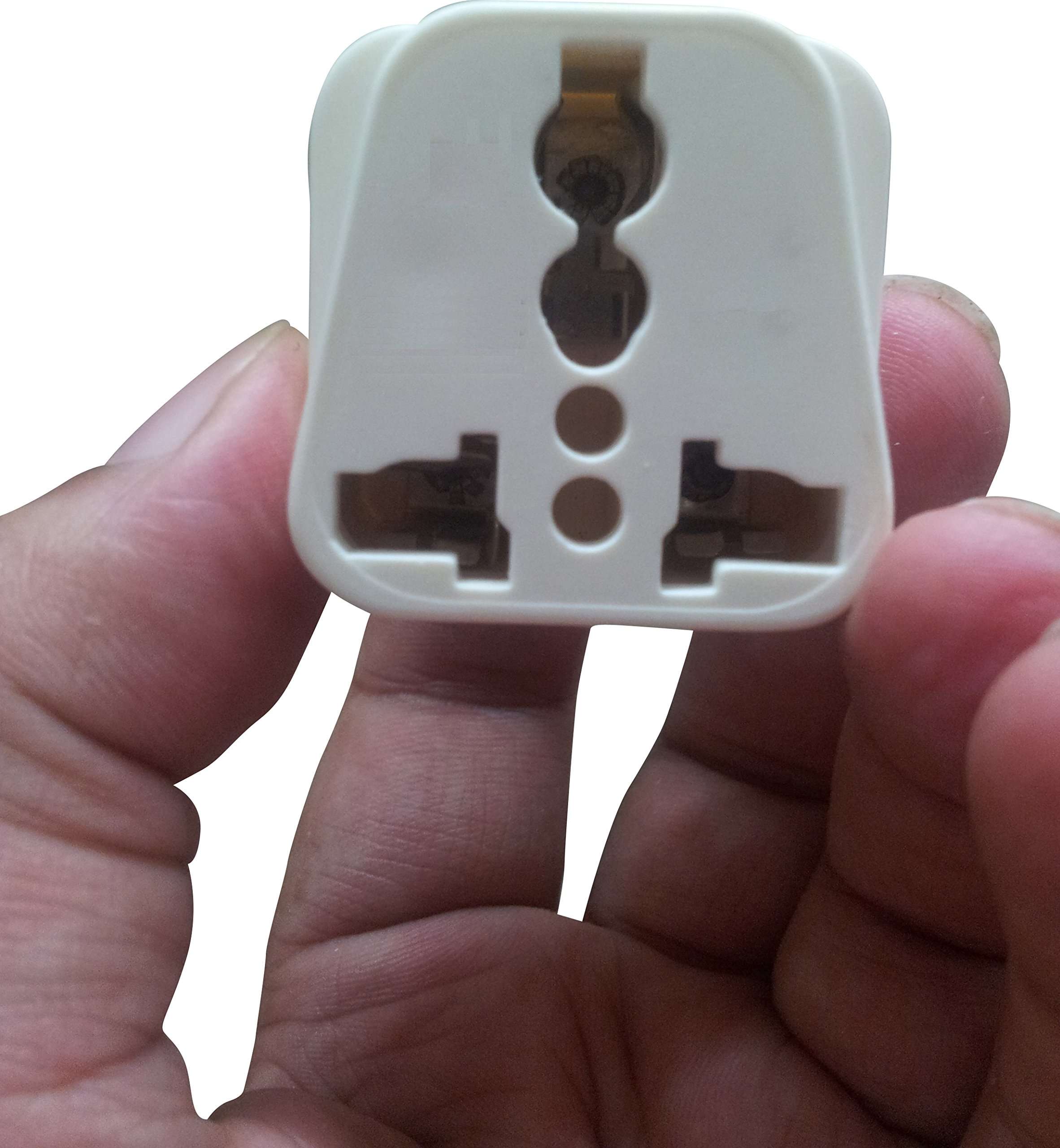 pagkis Set of 2 - UK us EU Travel 3 pin Plug Adapter/Converter - 5/6 amp to 5/6 amp- White