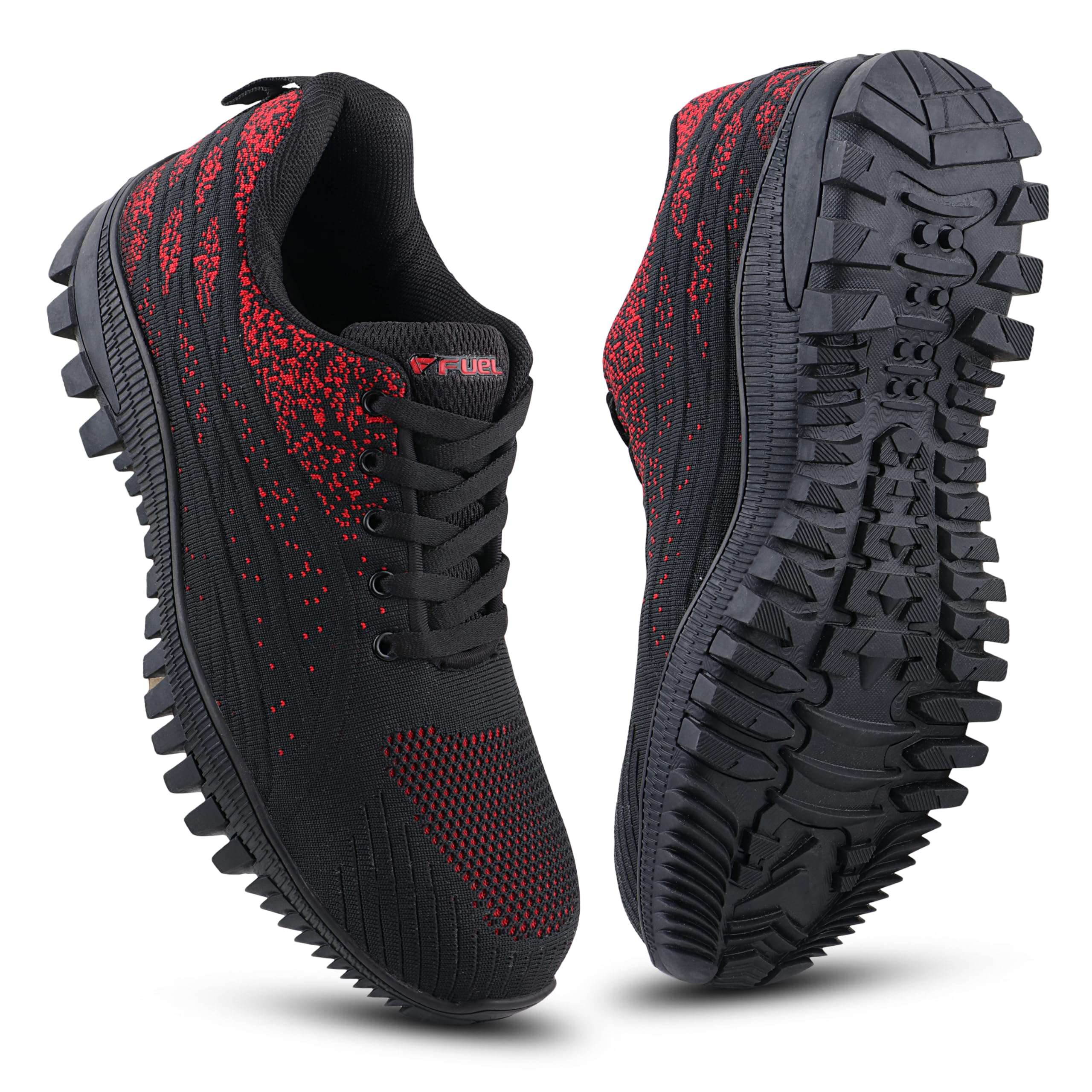 FUEL Trendy Industrial Safety Shoes for Men, Pu Single Density with 200j Metallic Toe Cap Breathable Knitted Fabric, Slip Resistance Lace-up Industrial Shoe (6UK -11UK) 1