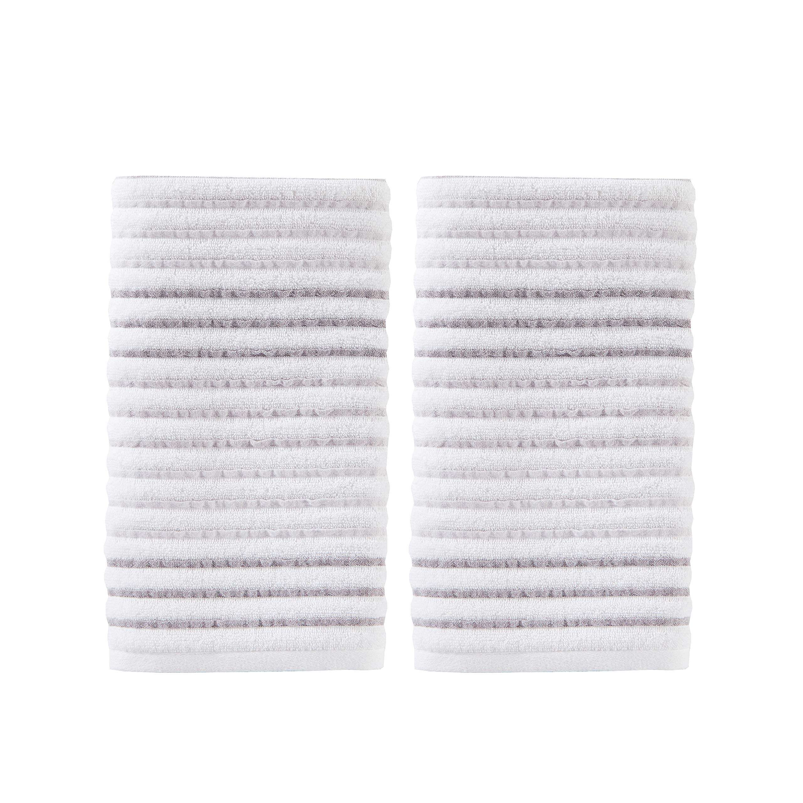 SKL Home by Saturday Knight Ltd. Tie Dye Stripe 2-Piece Hand Towel Set, Gray 1