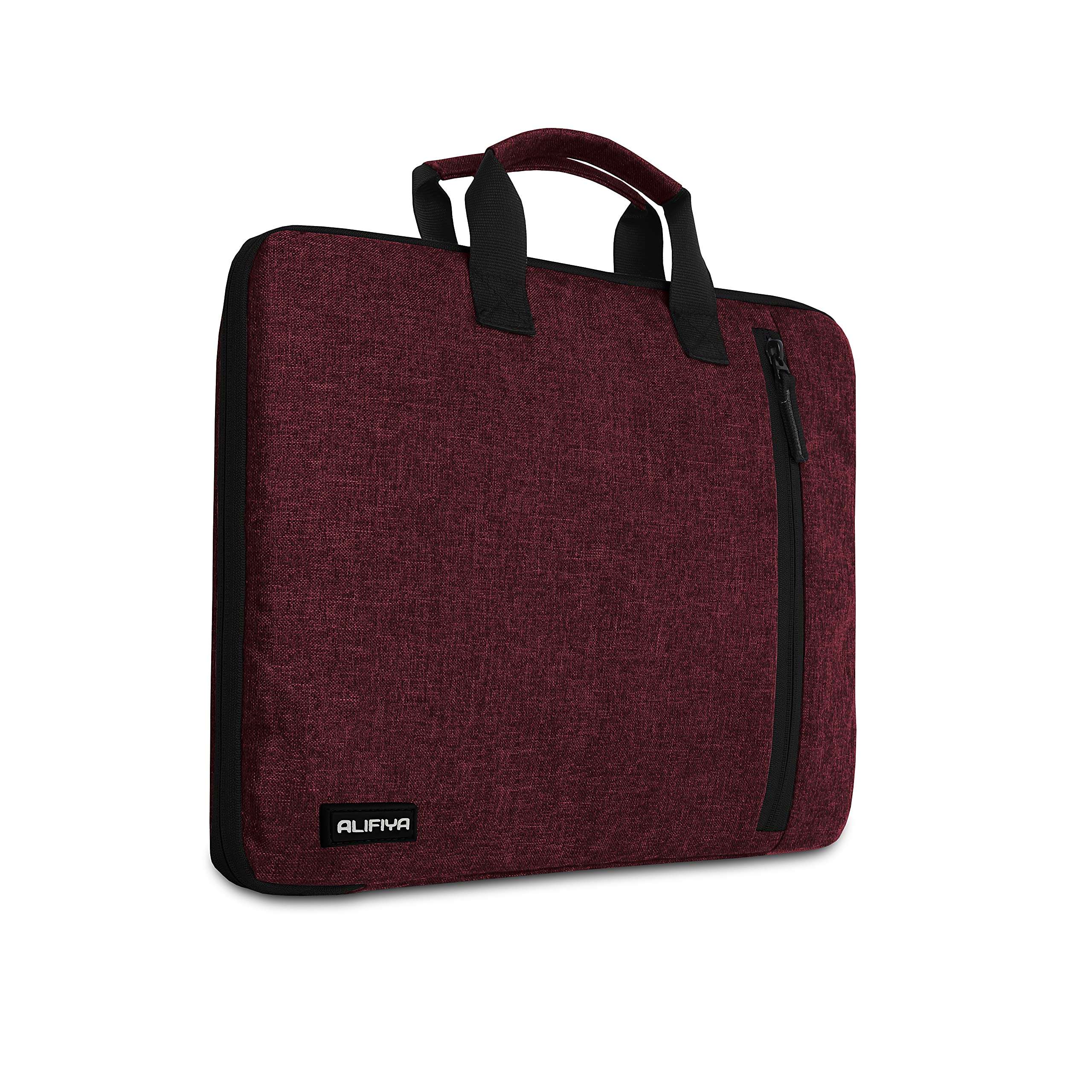 Alifiya Polyester Laptop Sleeve Cover Bag 15.6 Inch for MacBook / Lenovo / Dell / Surface Pro / Asus / HP (Maroon_L22, 180 Degree Opening) 1