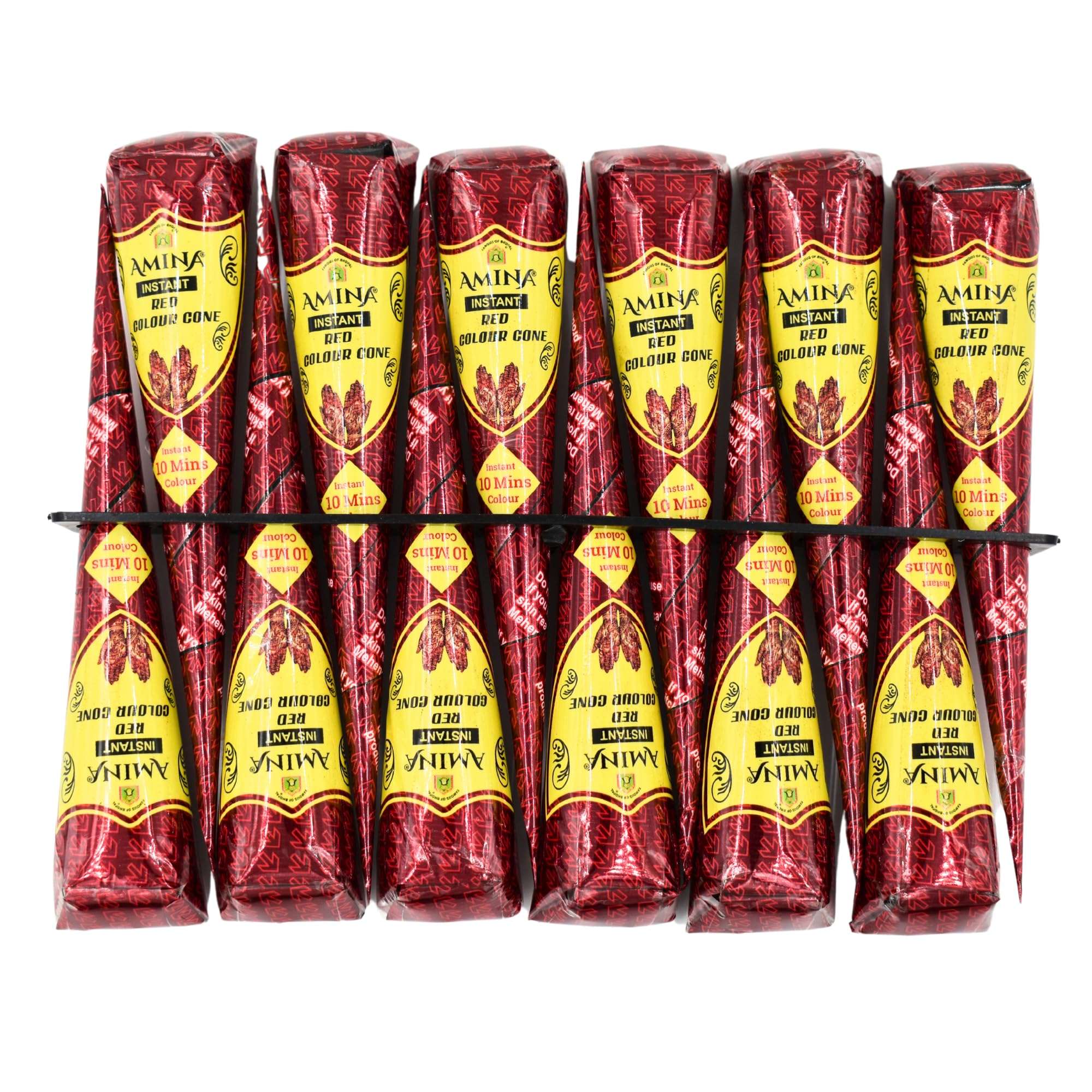 Amina Instant Mehendi Cone | Tattoo Mehndi | Color Paste | Outline Mehandi | Dulhan Mehendi Cone | Natural Henna Cone | Tattoo Mehandi Cones (Pack of 12 Cone Red) 6