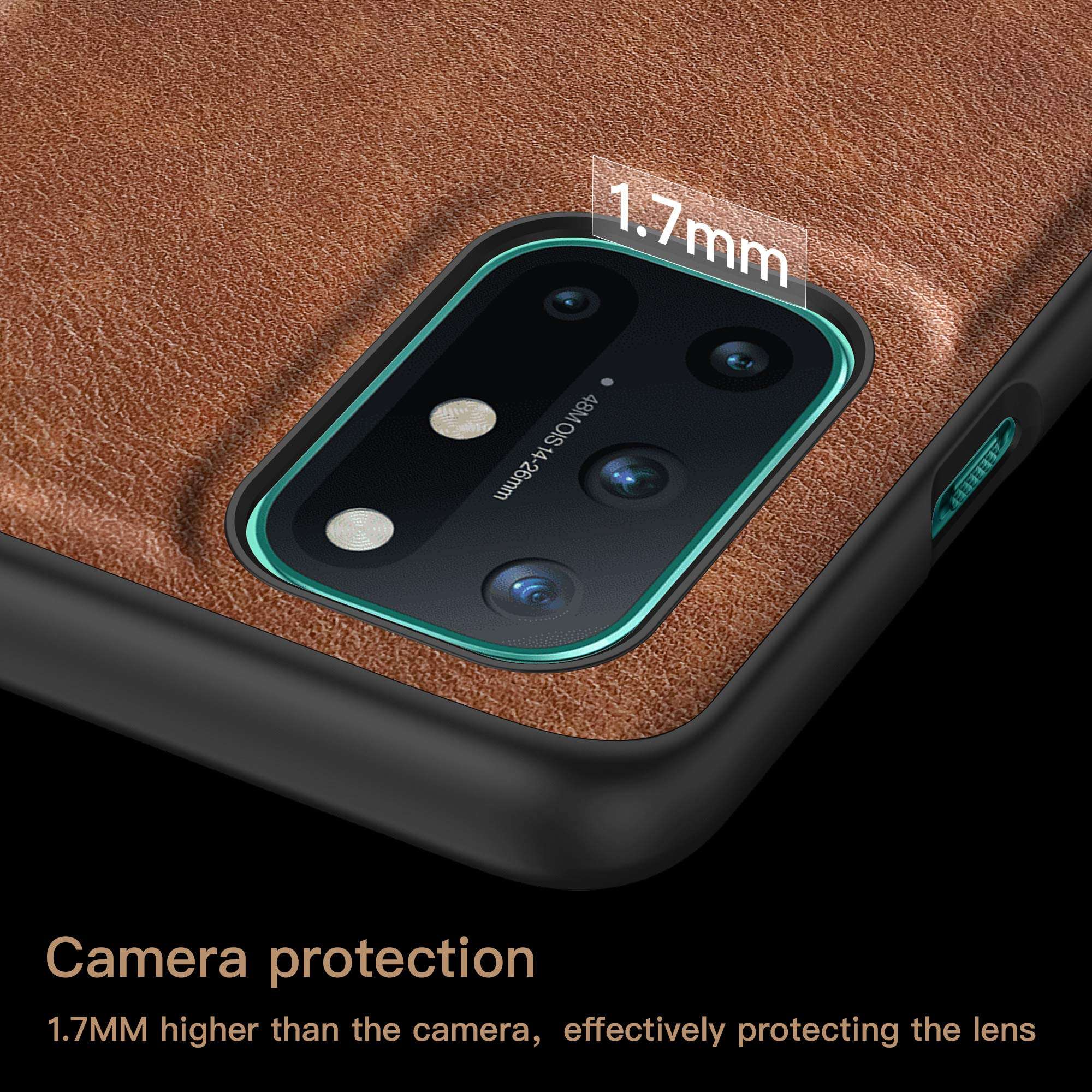 Arkour for OnePlus 8T Case, Premium Ultra-Thin Slim Leather Stylish Elegant Anti-Scratch Shockproof Cover for OnePlus 8T (Brown) 6