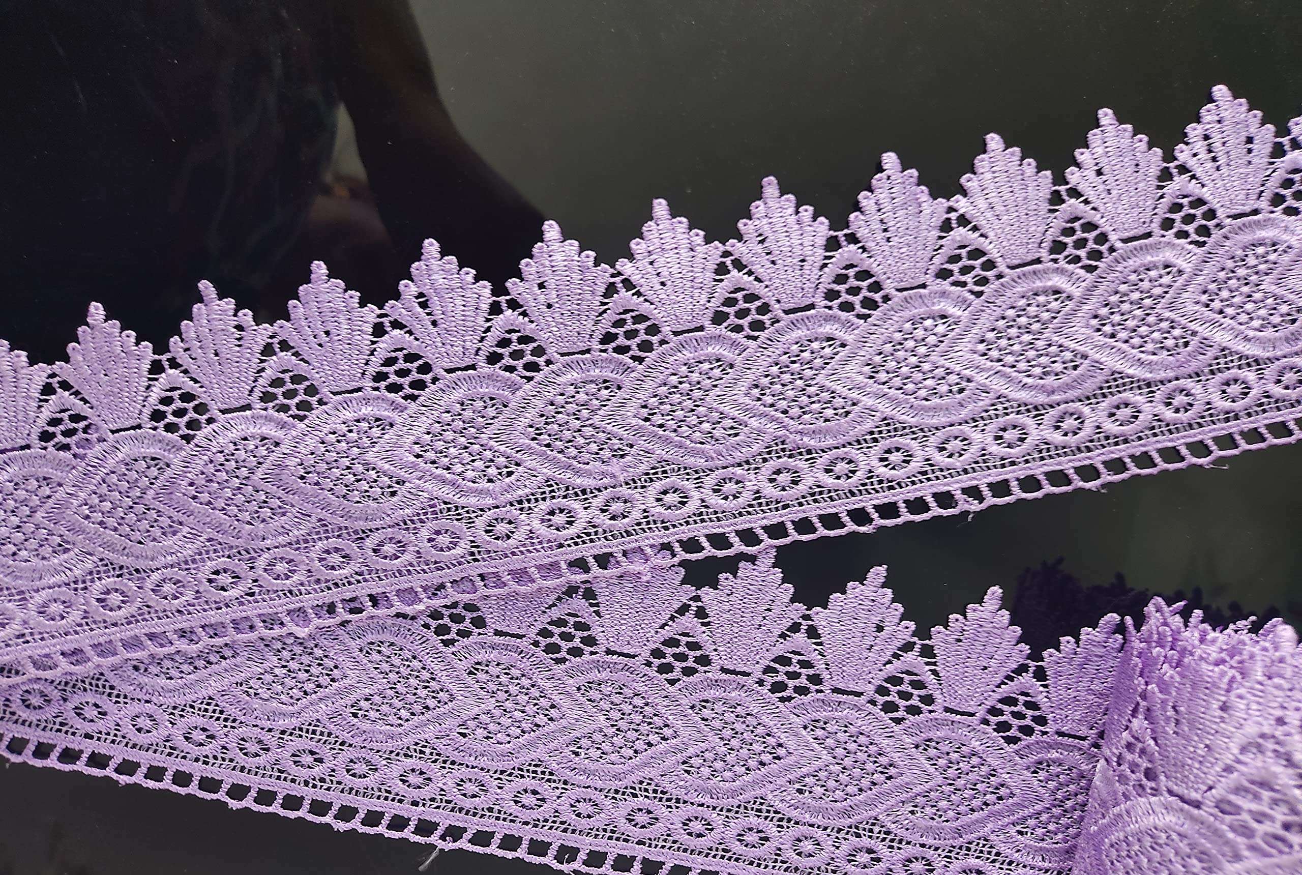 JoJo Creations Fabric laces for all types of fabrics (Light Purple 5 meters) 1