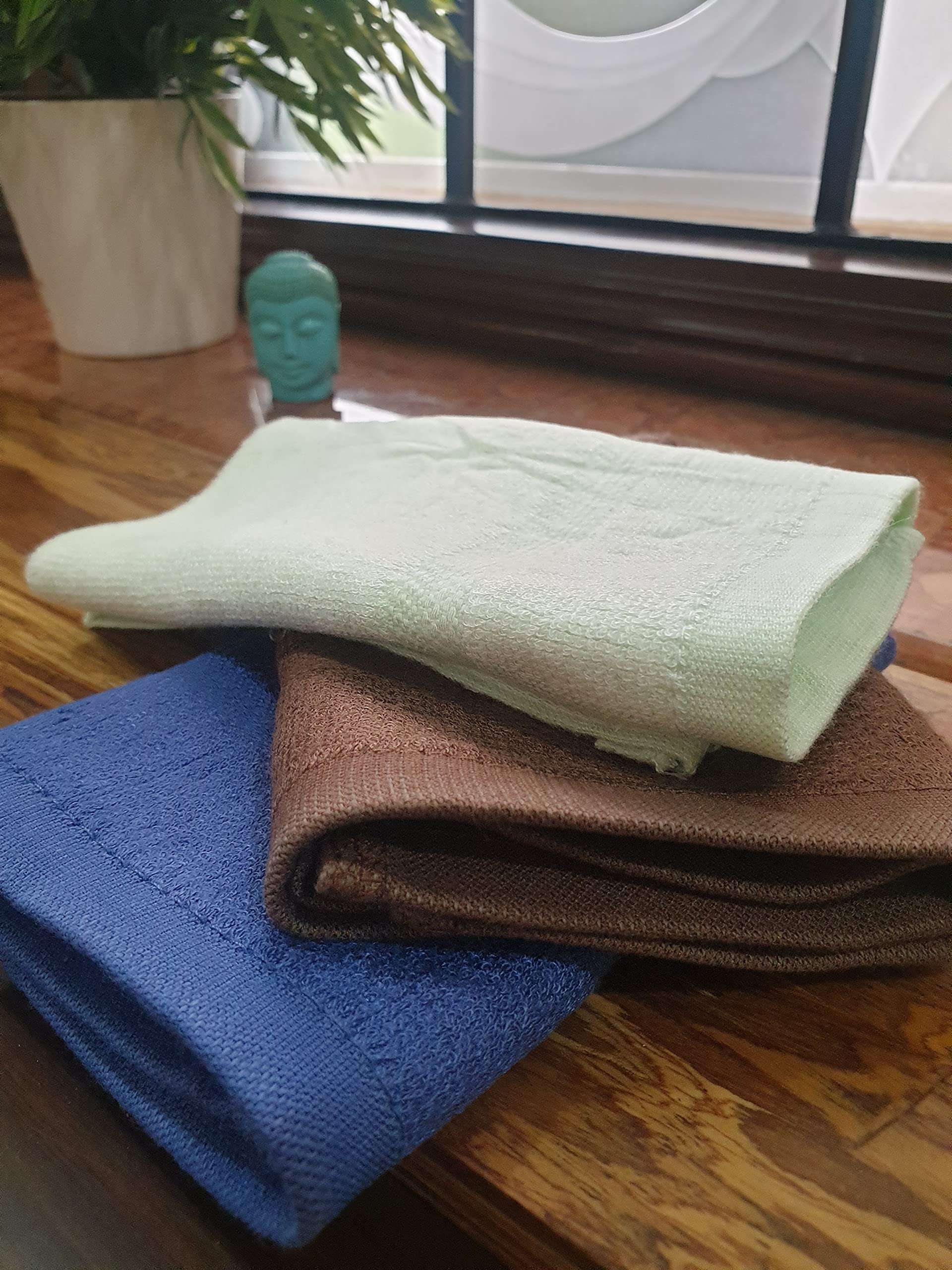 Bamboo Greens Bamboo Fiber Face Napkins Set- 3pc (Light Green) 1