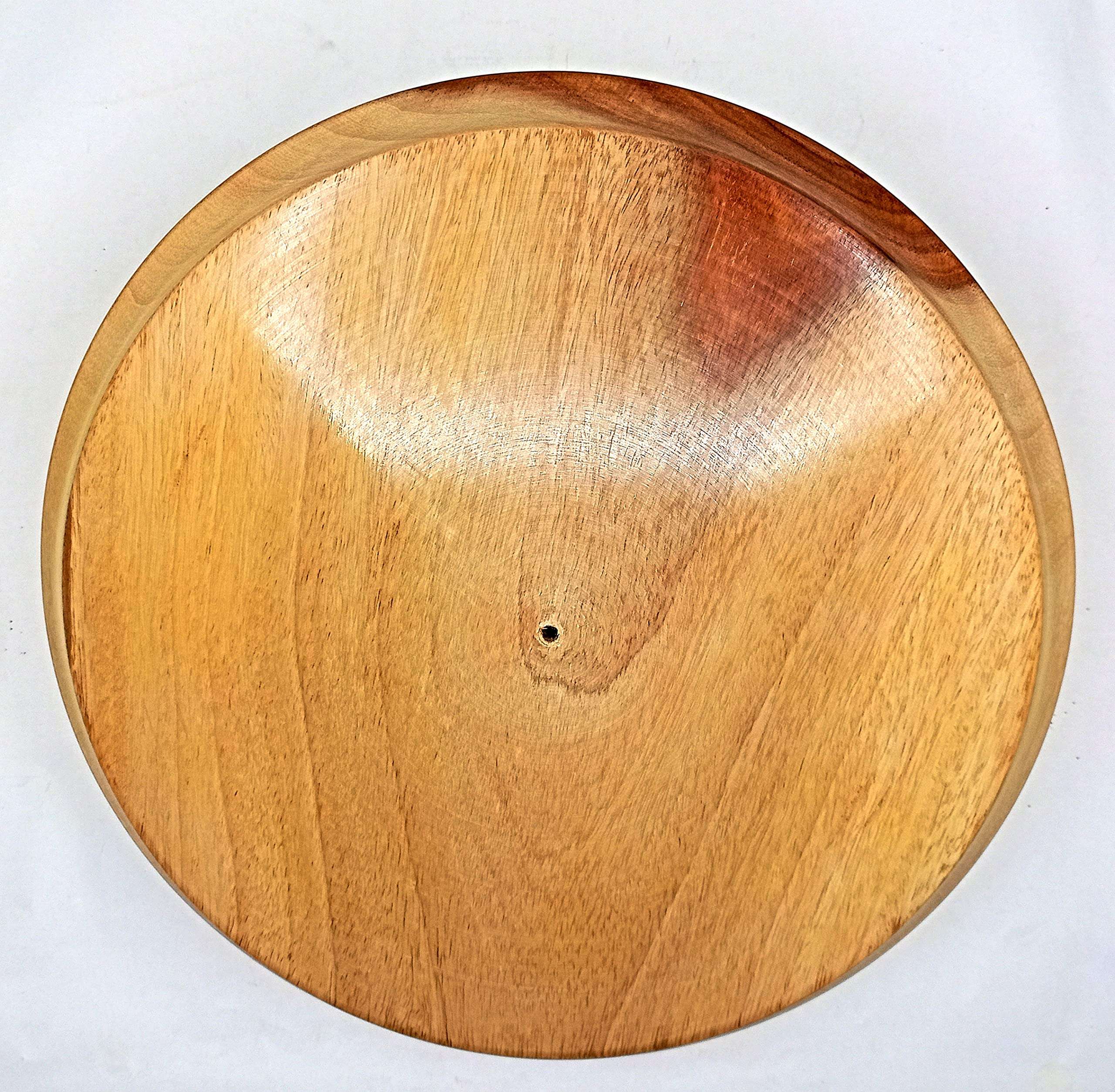 URBAN HAAT Handcafted Sheesham Wood Single Piece Chakla/Marble Roti Maker/Marble Rolling Board (10 in) 5