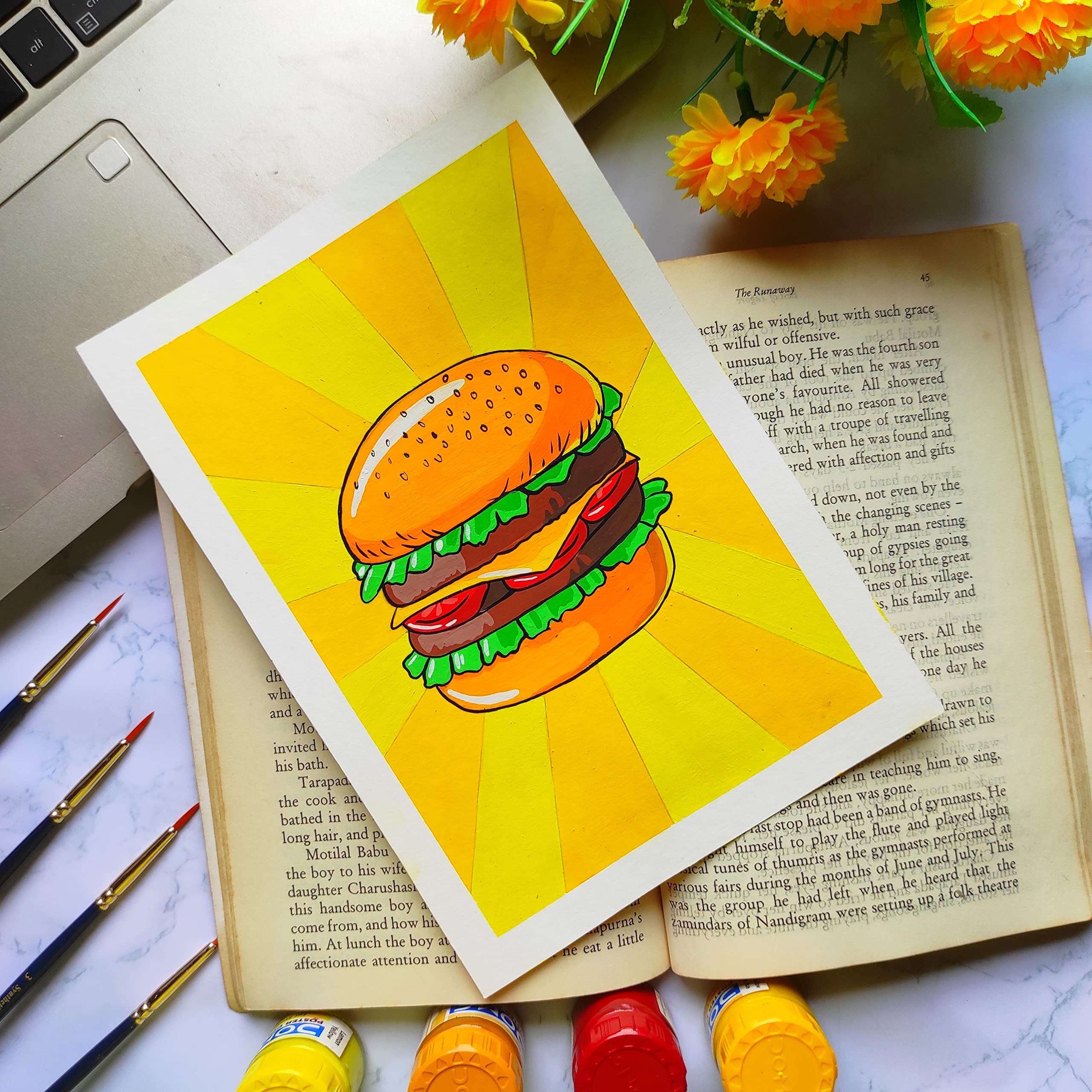 Zen Sangam Express your Mind 300 GSM 60% Cotton Cold Pressed Cloud Rough Grain Surface A4 Watercolor Papers For Wet on Wet Watercolour, Gouache, Acrylics, Ink and Mixed Media (10 Sheets, 29.7x21cm) 6