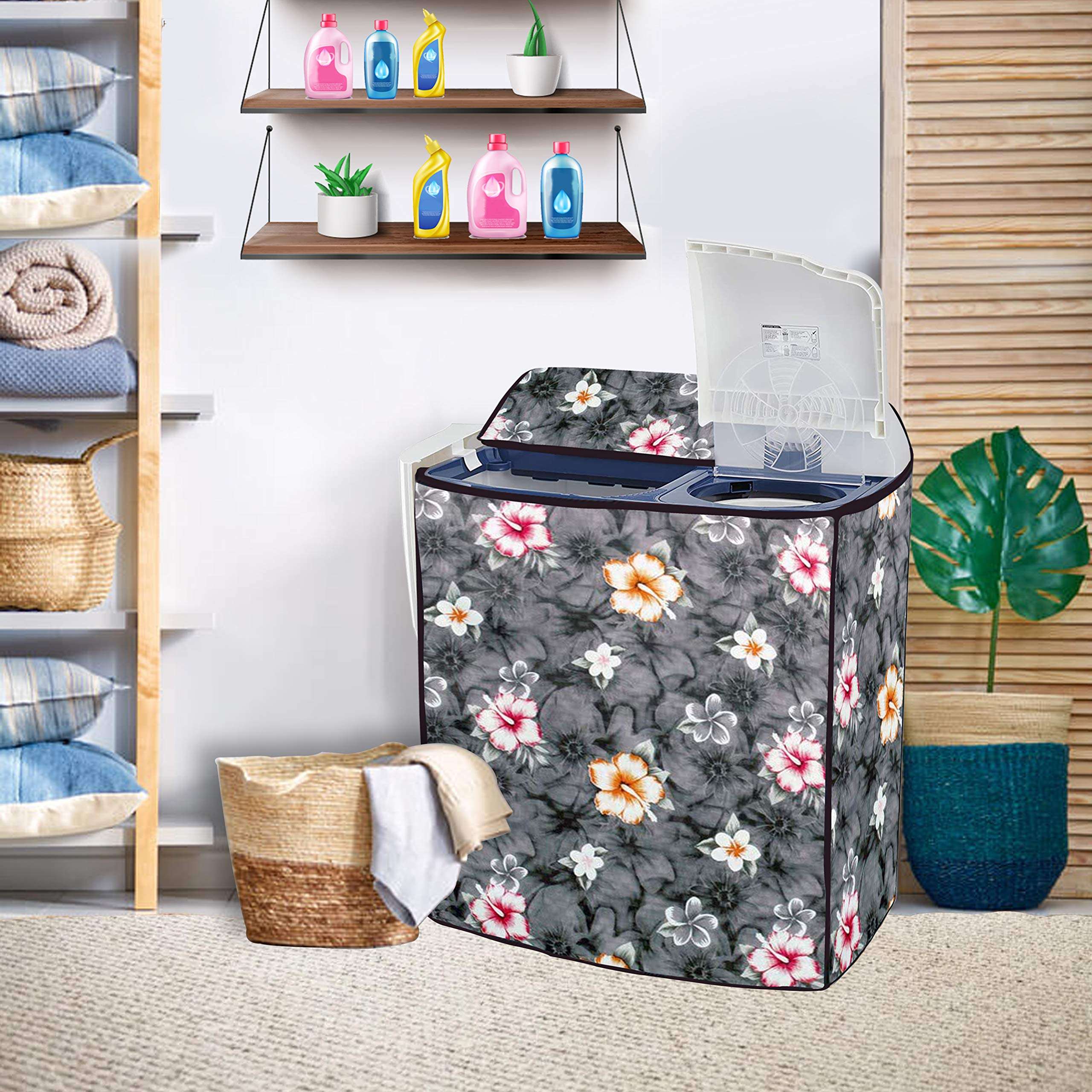 Wings Star Washing Machine Cover for LG 8.5 KG Semi-Automatic Top Loading P9560R3FA, Waterproof & Dustproof Cover KUM87 5