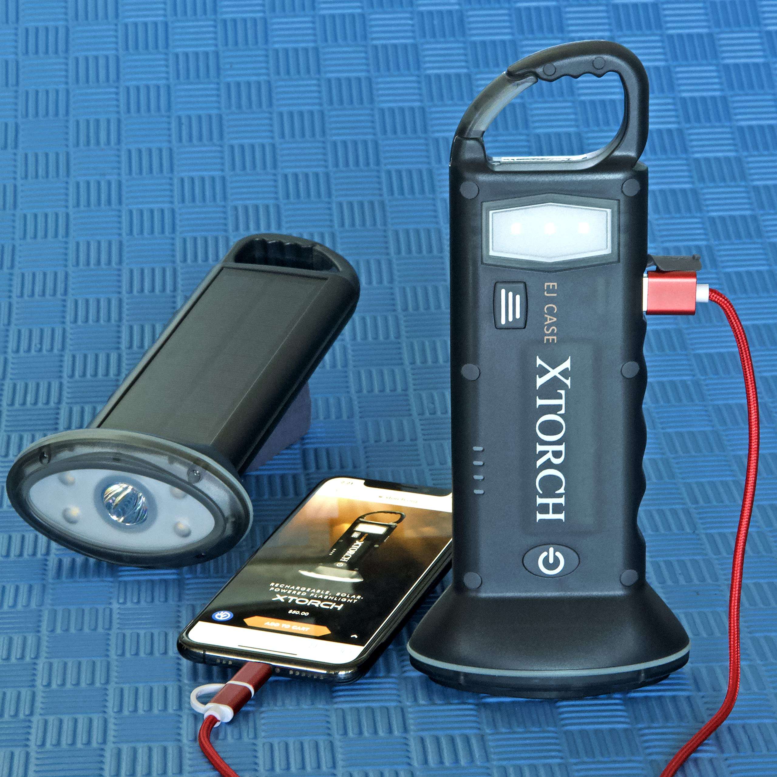 XTorch Led Rechargeable Flashlight, Portable Solar Charger - Camping Lantern Flashlight, Solar Lantern for Power Outages - Hiking Accessories, Emergency Flashlight 6