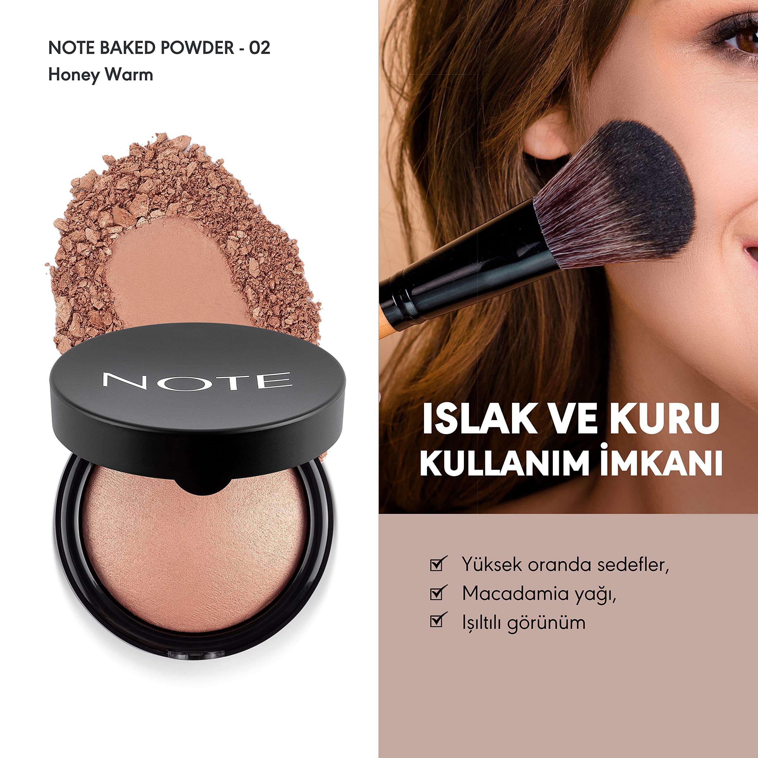 Note Cosmetics Baked Powder 10g** 02 Honey Warm 3