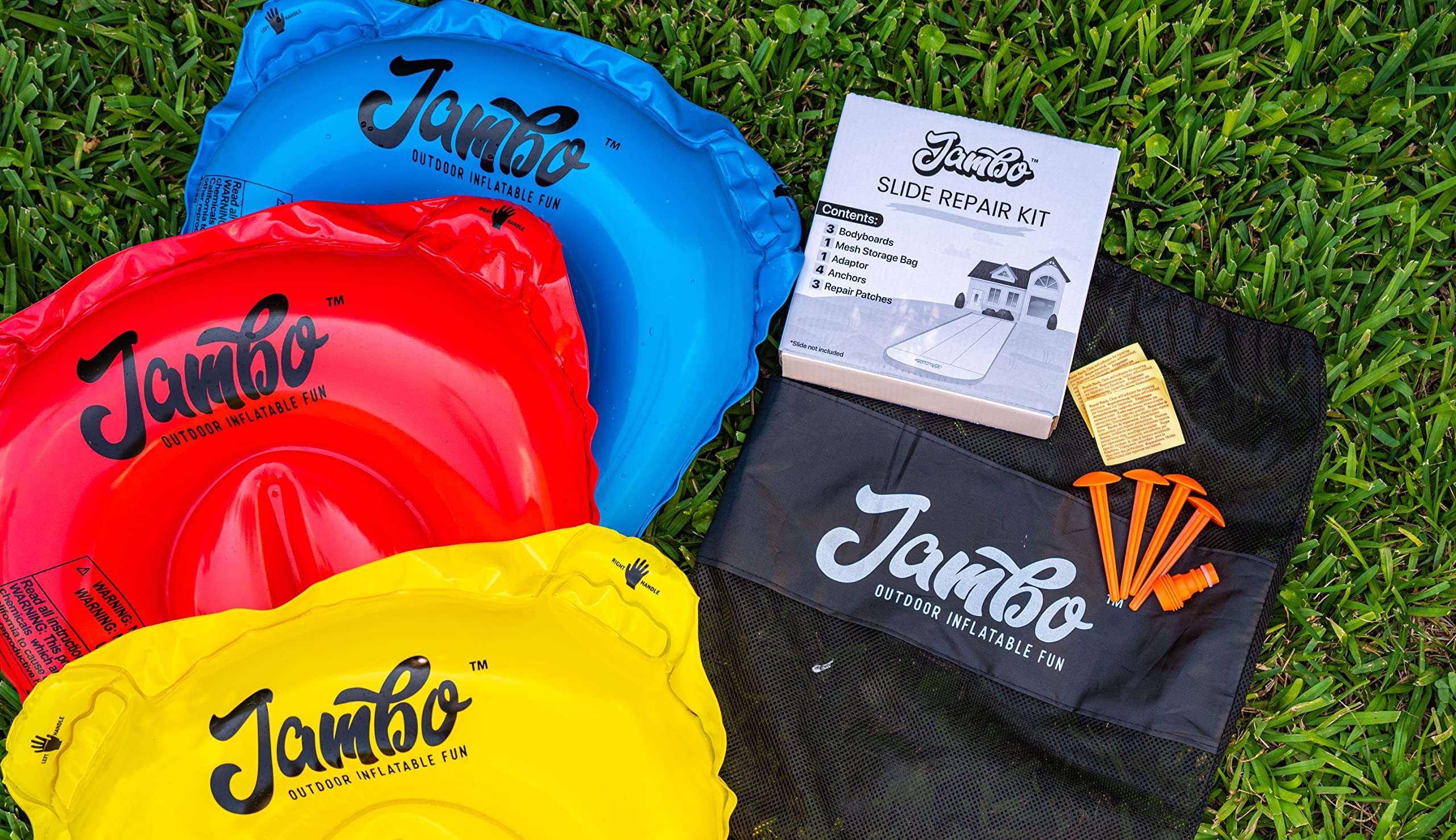 JAMBO Slip, Splash and Slide - Slide Bodyboards and Accessory Kit… 4