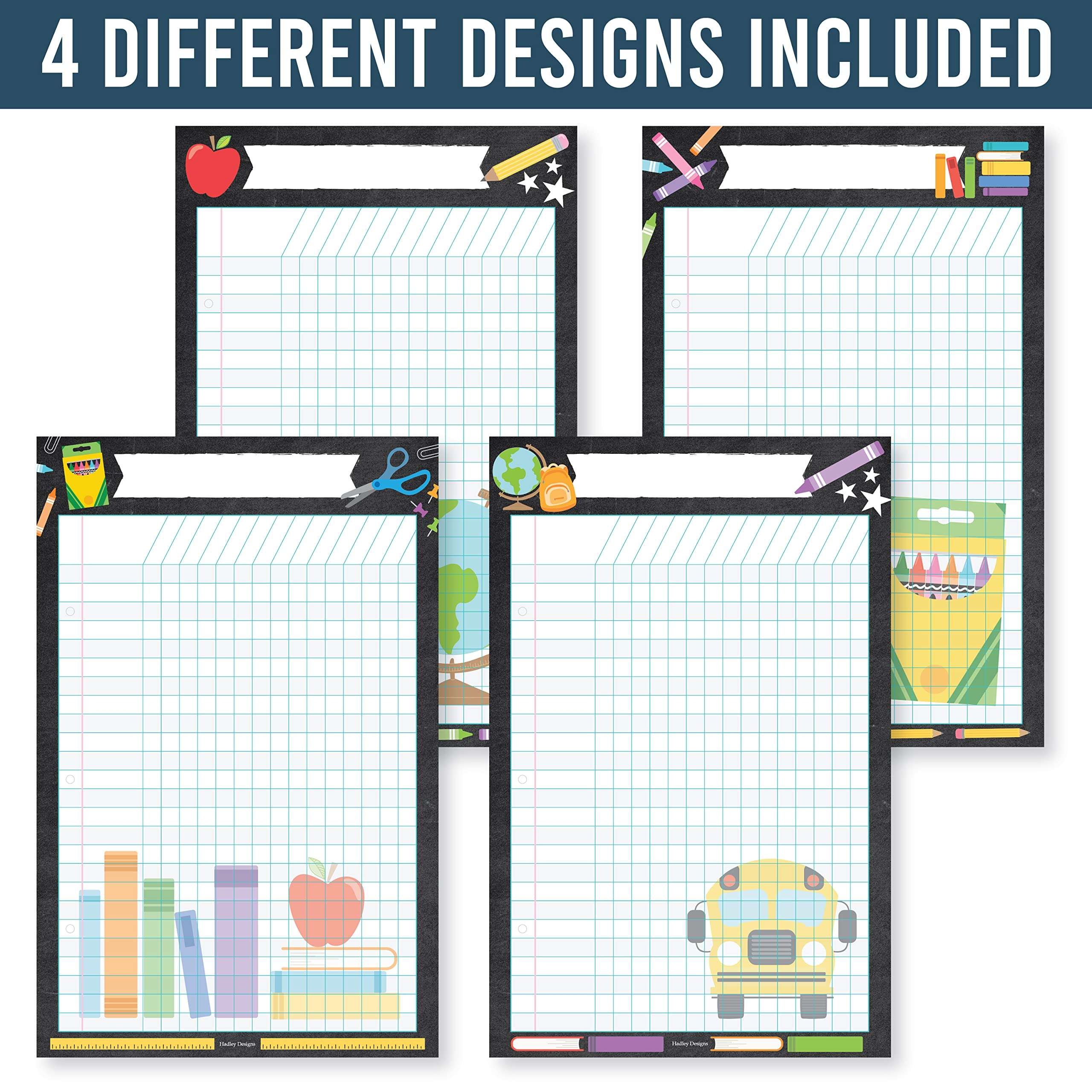 Attendance Chart for Classroom Management - 4 Incentive Chart for Classroom Essentials, 11x17 Student Behavior Charts and Homework Tracker, Teachers Class Attendance and Assignments Log 2