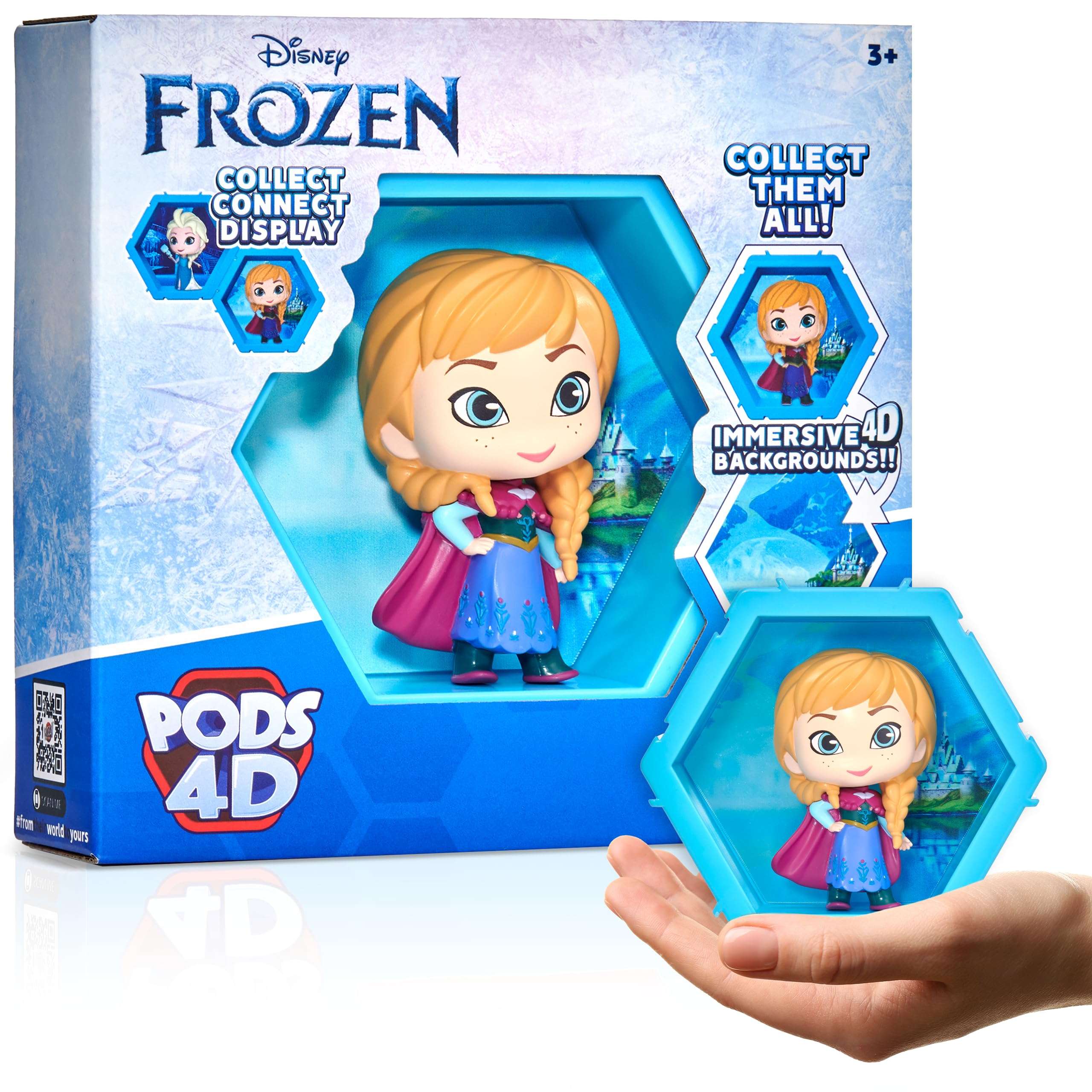 WOW! PODS 4D Disney Frozen Anna, Connectable Collectable Bobble-Head Figure That Bursts from Their World into Yours, Wall or Shelf Display, Disney Toys and Gifts, Series 1 no. 425 1