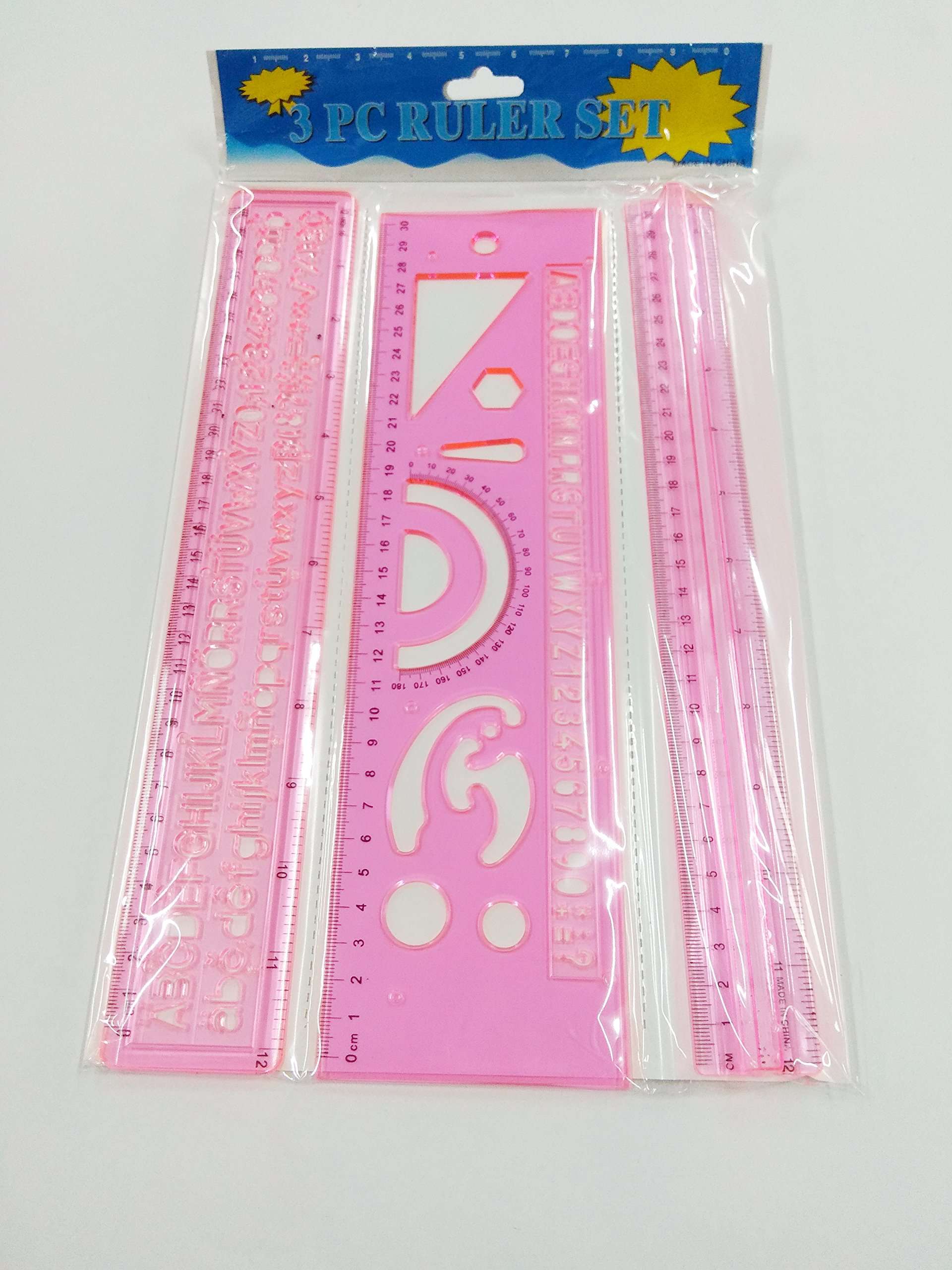 GOLD LEAF Ruler Multifiction Set of 3 (Pink)
