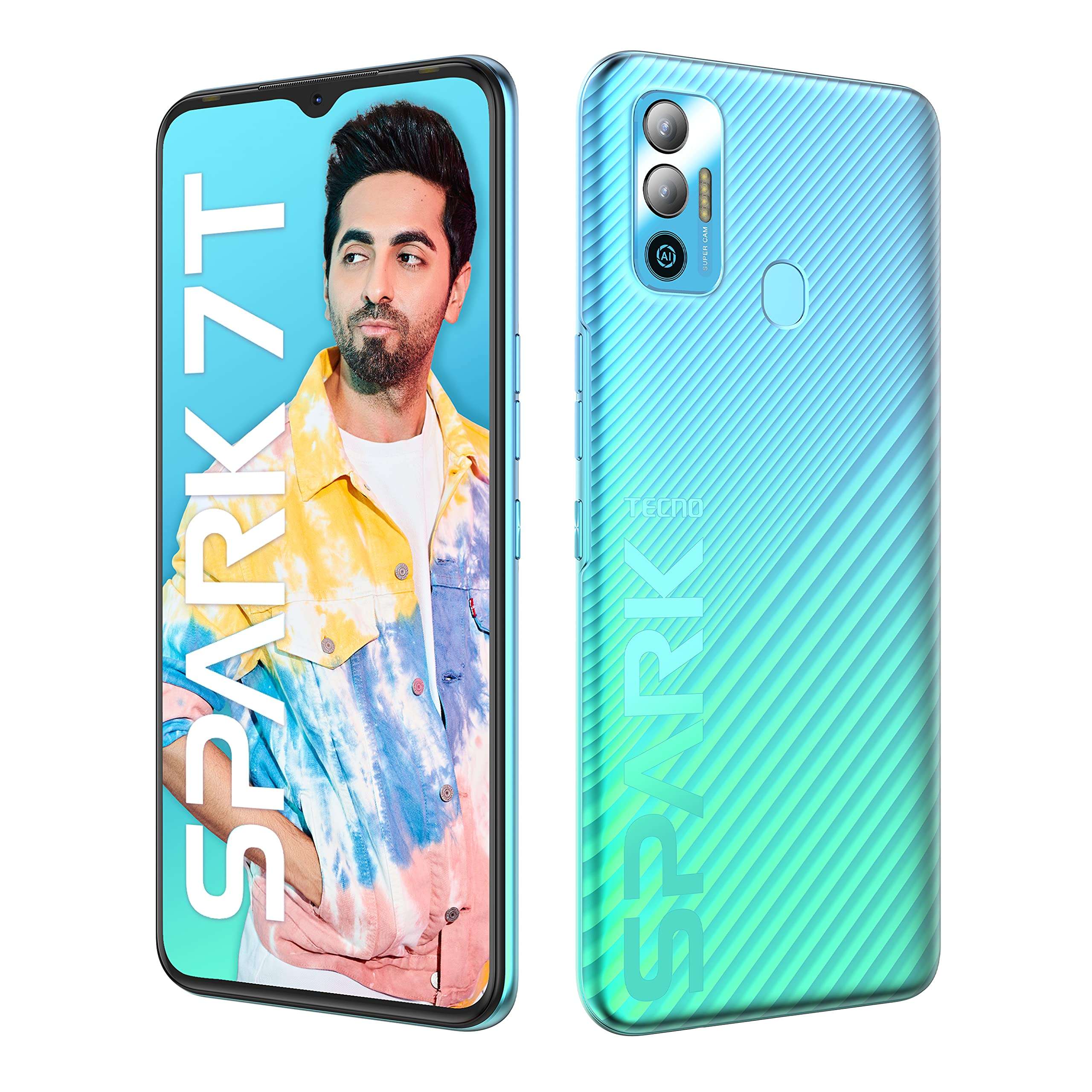 TECNO Spark 7T(Magnet Black, 4GB RAM,64GB Storage) 6000 mAh Battery| 48 MP AI Dual Rear Camera 6