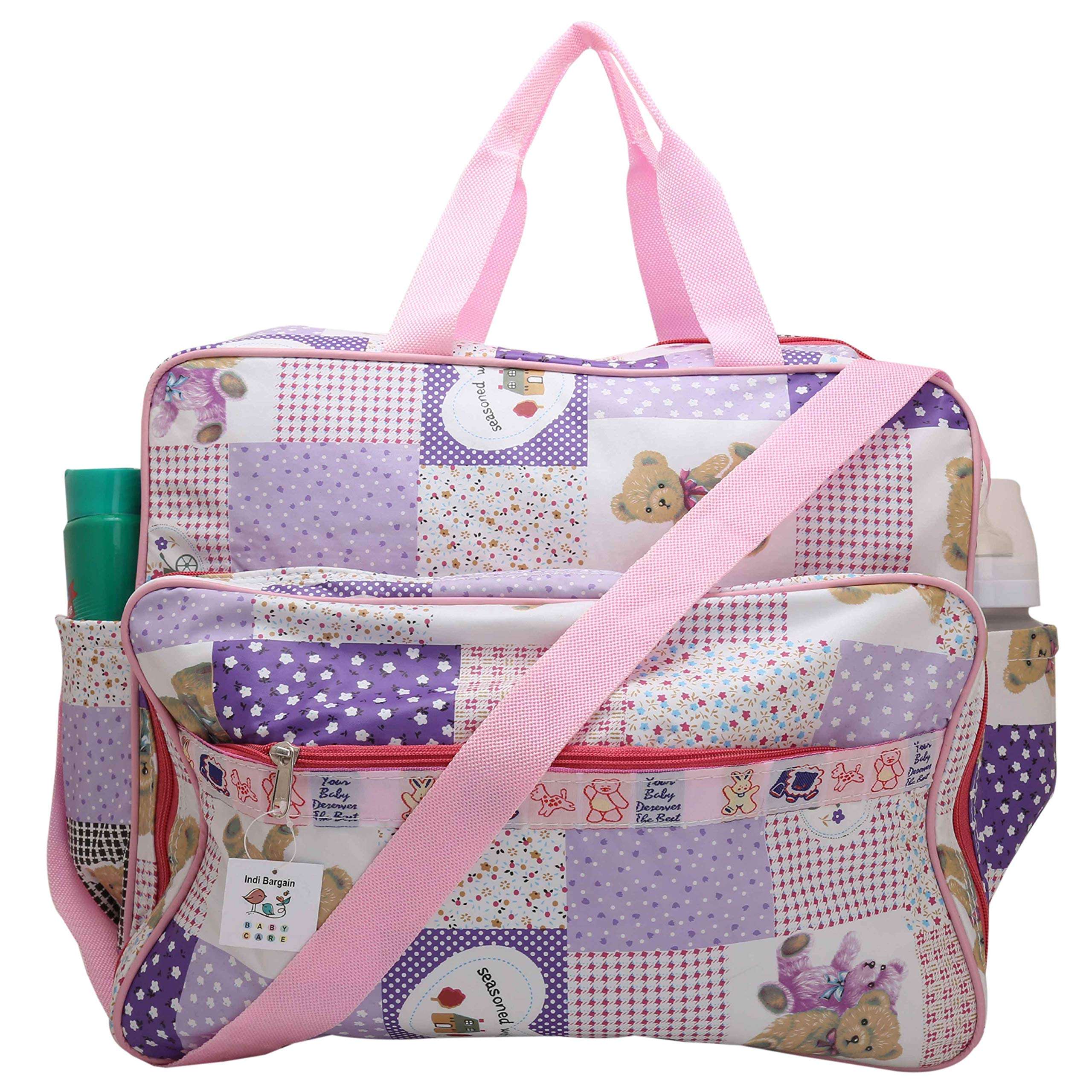 Indi Bargain Nappy Diaper Bag Mom Mother Bag Multipurpose Multi Compartment (Pink)