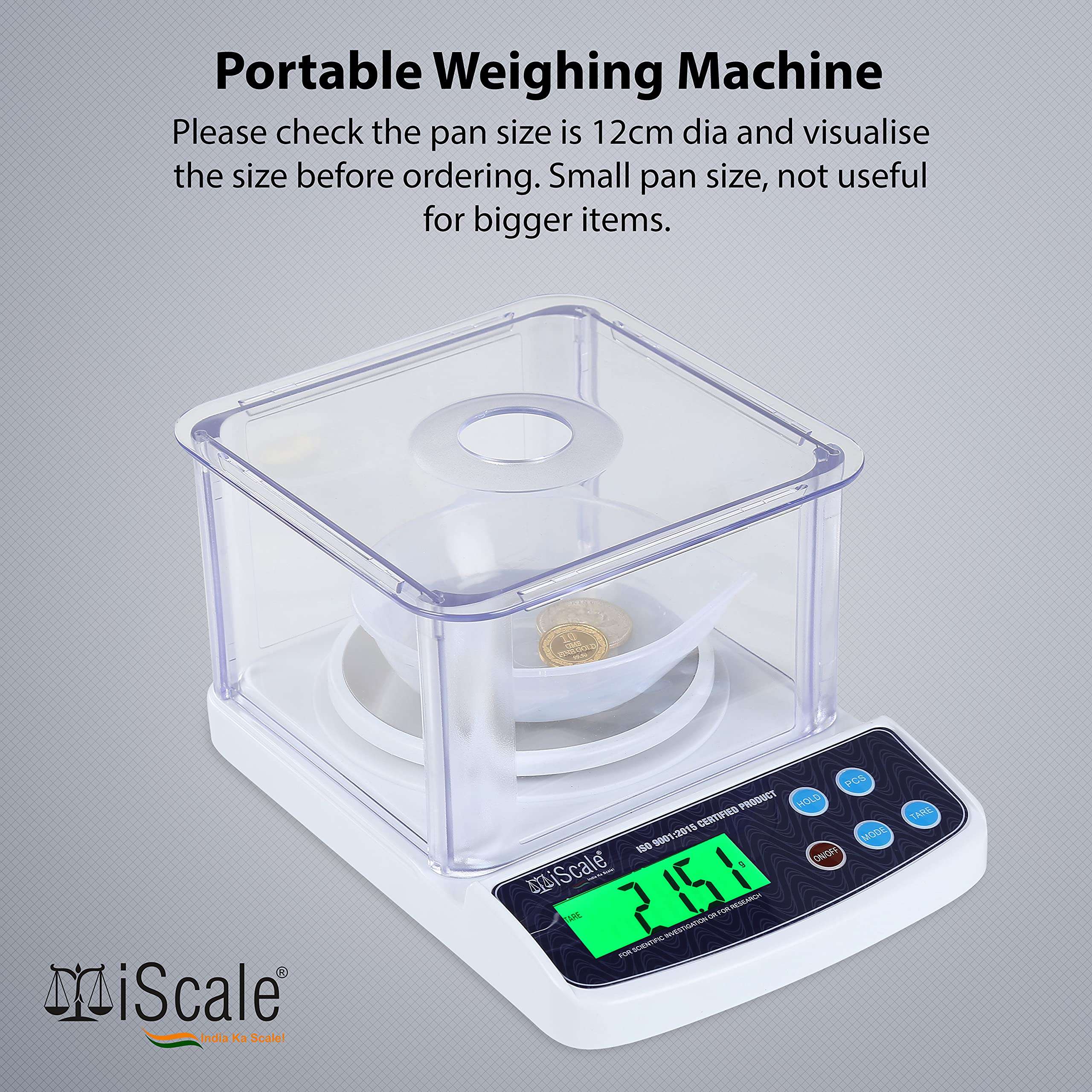 iScale i-400c, 500g x 10mg (0.01g) Analytical Balance Weighing Scale for Labs and Gold Jewelry with Windshield Cover (Not legal commercial use) 6