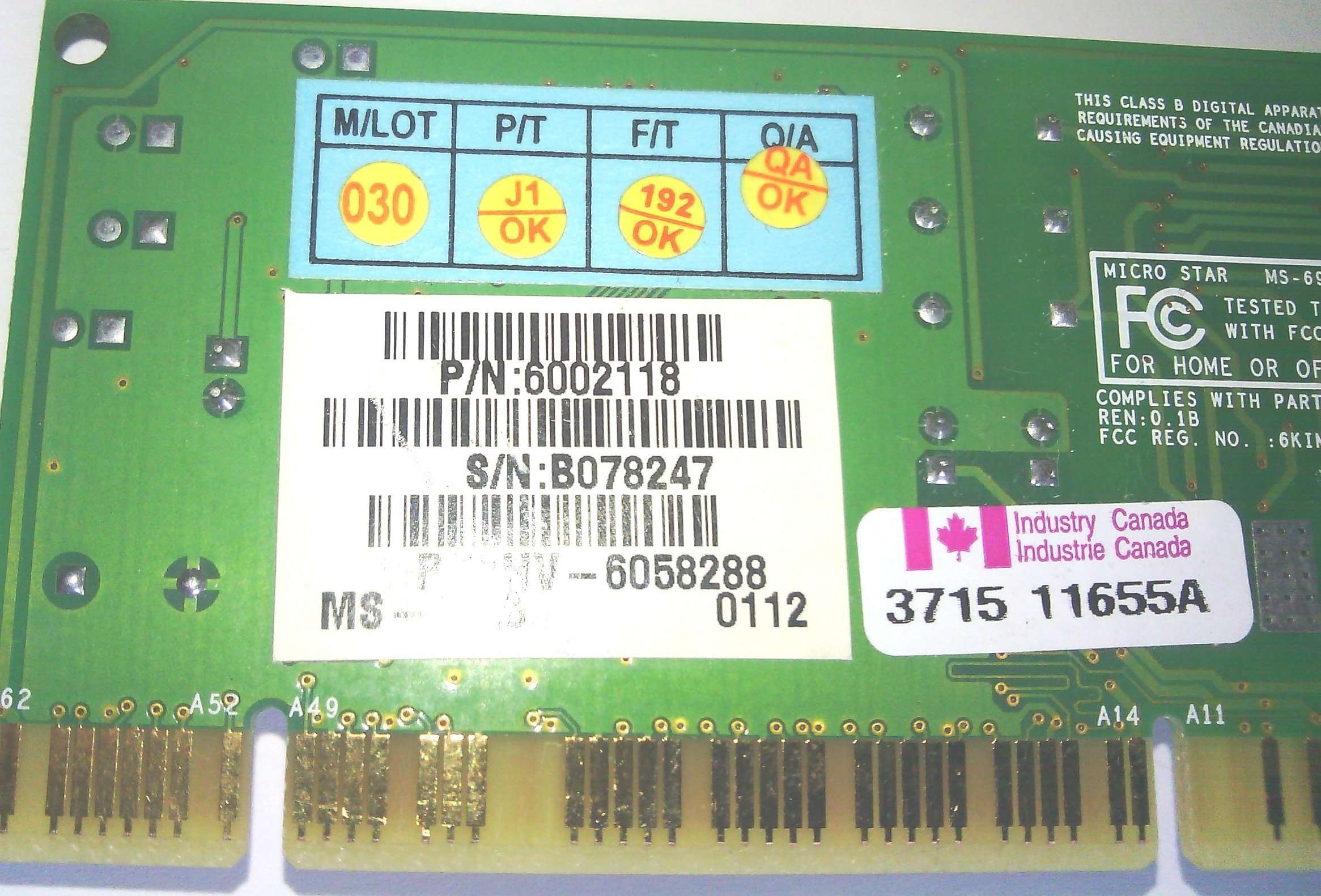 MICROSTAR - MicroStar MSI 56K V.92 PCI Soft Modem MS-6946