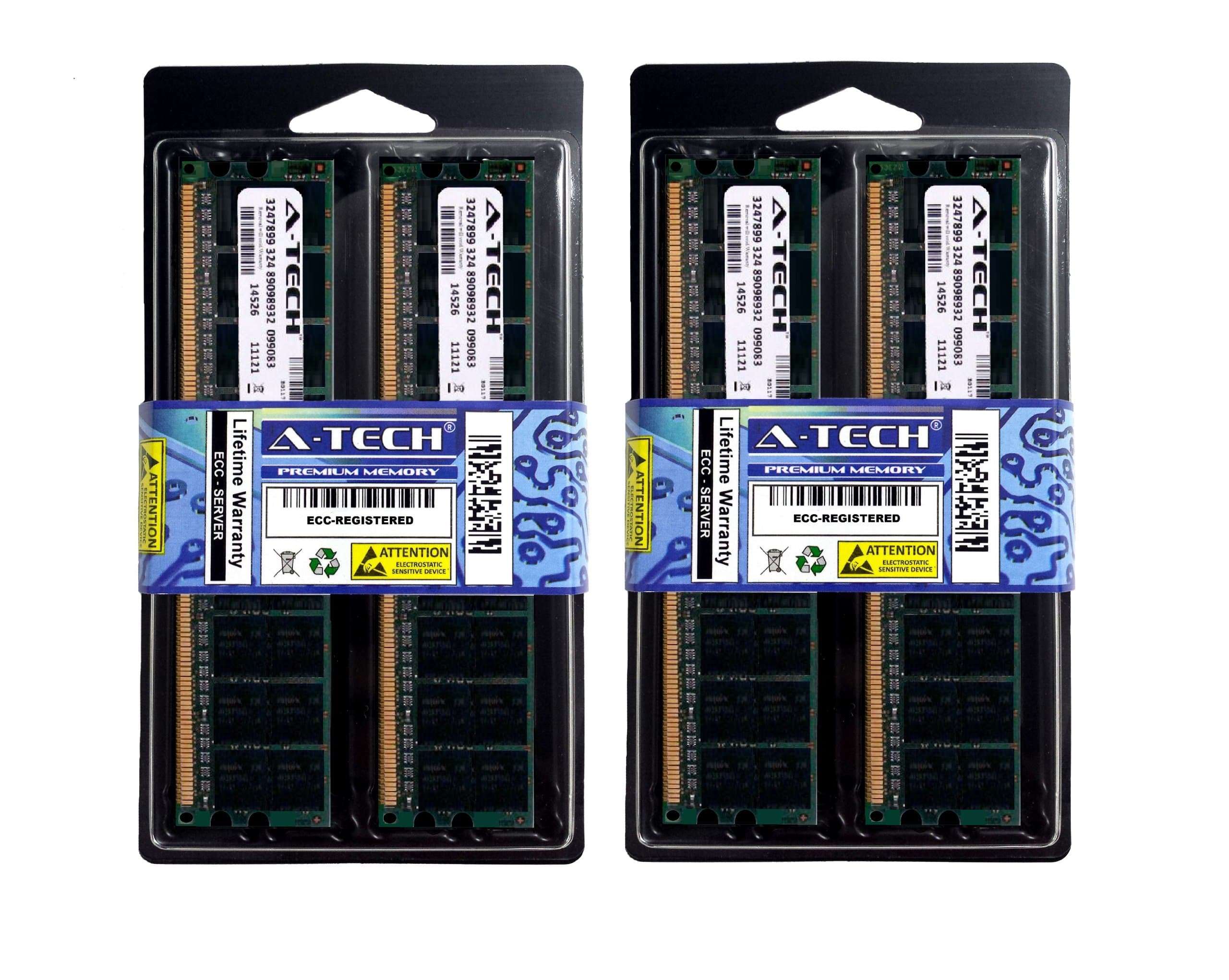 A-Tech 8GB Kit 4X 2GB ECC Registered 400Mhz for Hewlett Packard Compaq HP Proliant BL20p G3 DL140 G2 DL360 G4p Proliant DL380 G4 DL580 G3 G4 ML350 G4p ML370 ML570 Workstation xw6200 xw8200 Ram Memory
