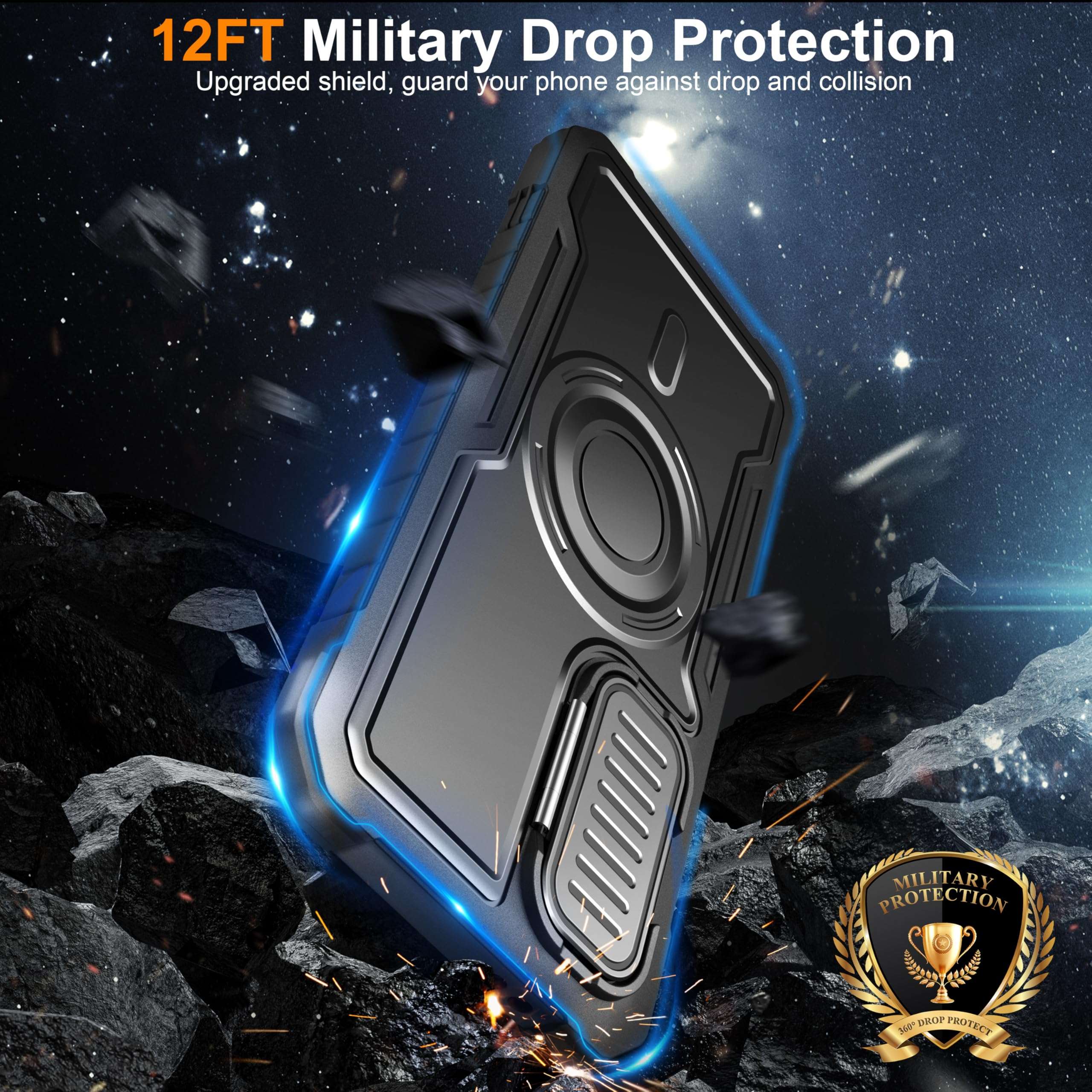 DUOPAL for Samsung Galaxy S24 FE Case, Military Grade Protection Shockproof Case with Tempered Glass HD Screen Protector and Kickstand Compatible with Galaxy S24 FE Phone Cove (Withe) White 6