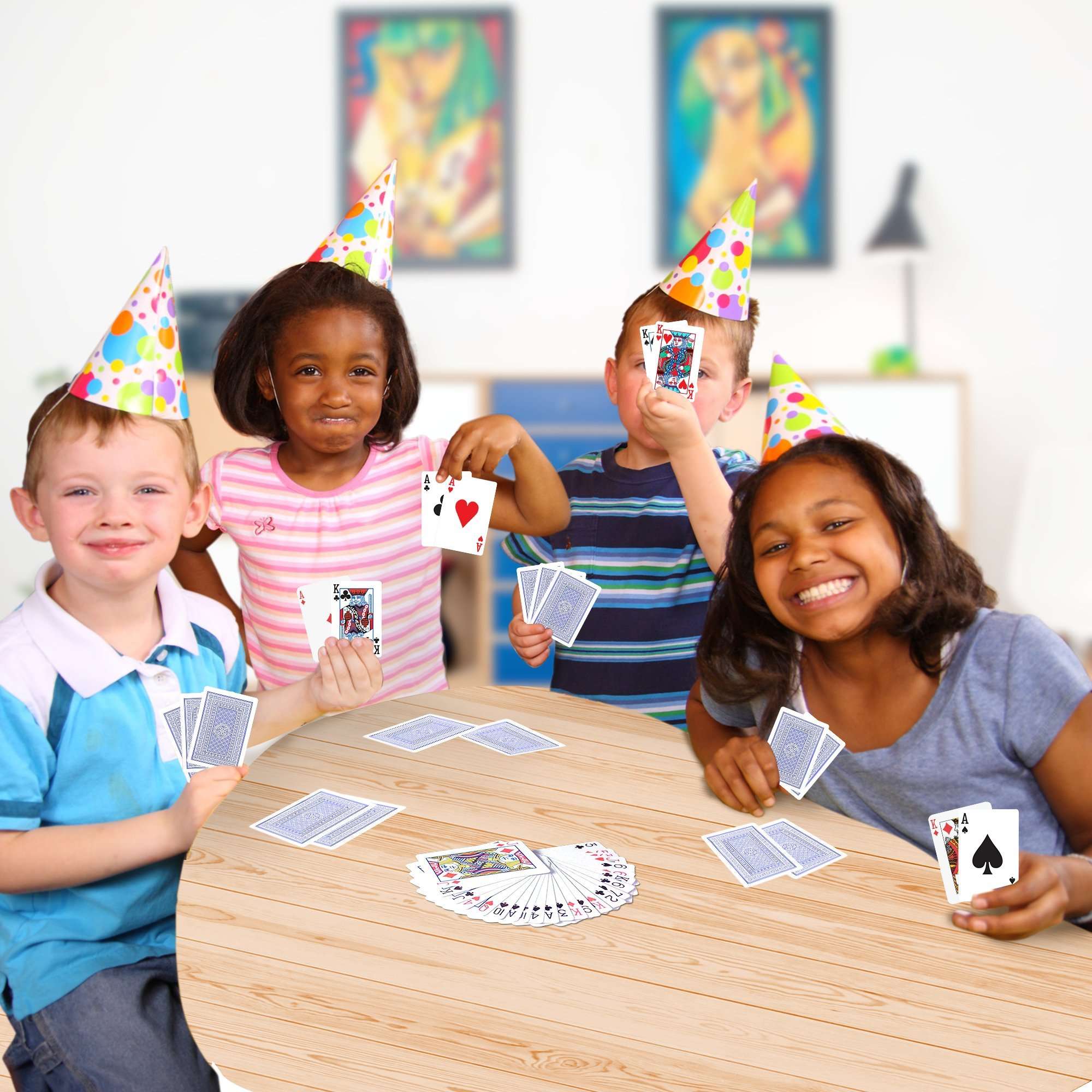 Gamie Red and Blue Decks of Playing Cards - Pack of 12 - Each Pack Includes a Printed Box - Fun Poker Night and Party Favors - Great School and Carnival Prizes for Adults & Kids Ages 3+ 5