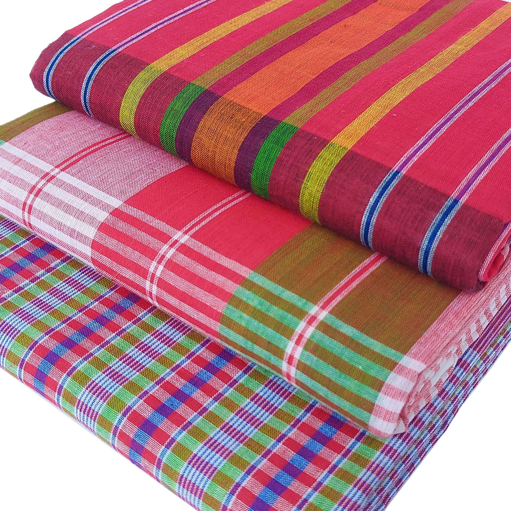 Bengal Trend Cotton Gamcha for Men and Women (Large XXXL, Multicolor) -Combo Set of 3 6