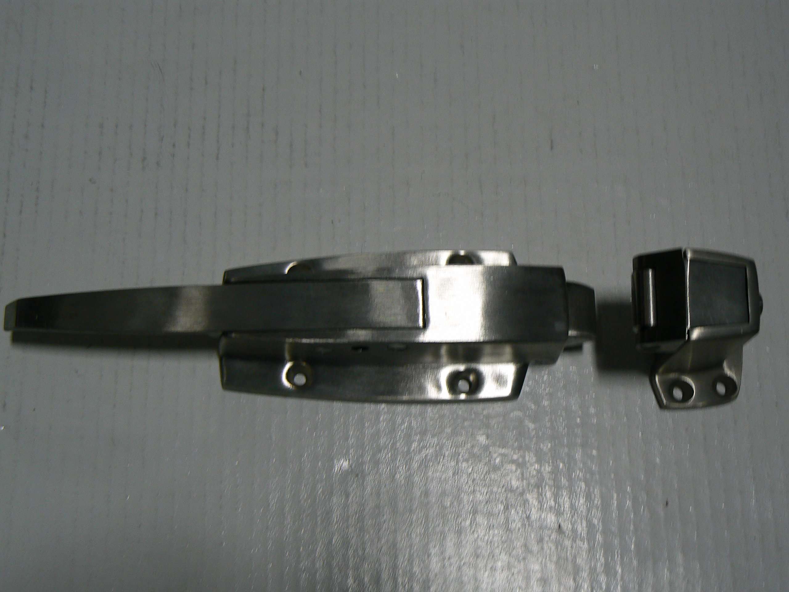 3/4" to 1-5/8" Offset Satin Stainless Steel Heavy Duty Walk-in Cooler Door Safety Latch