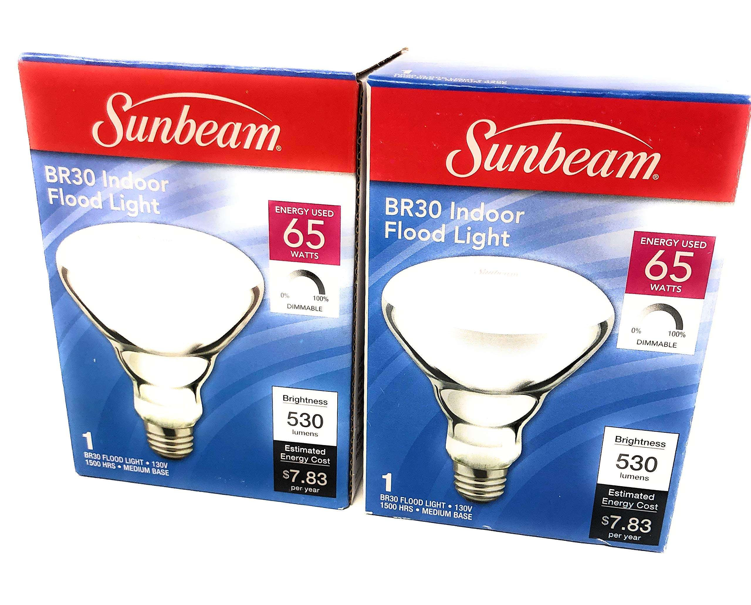 Sunbeam 65-Watt BR30 Indoor Flood Light Bulb, 2-Pack 1