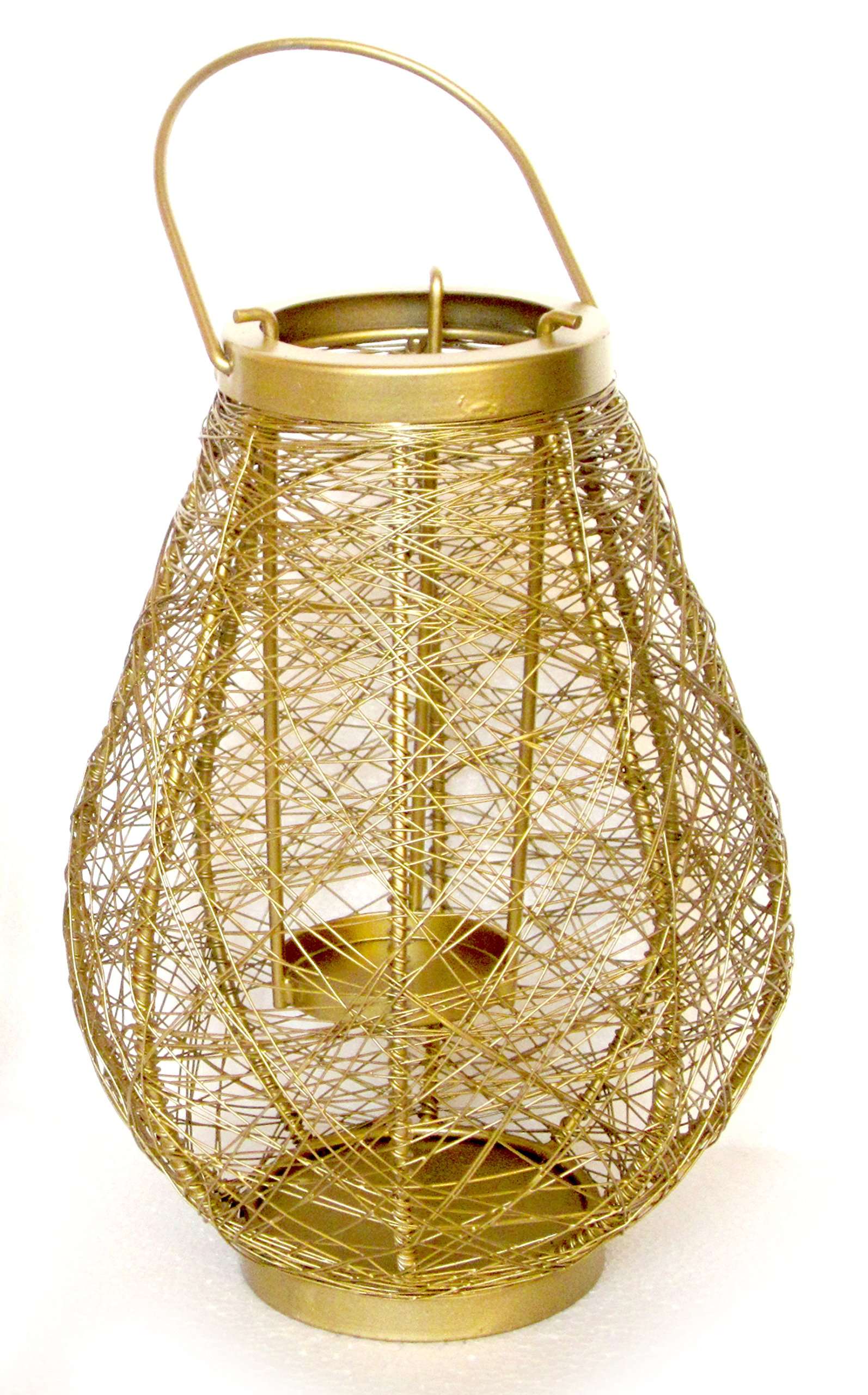 Nexplora Industries Pvt. Ltd. Metal Decorative Bird Nest Shaped Tealight Candle Holder, Height 24 cm, Golden, 1 Piece 5