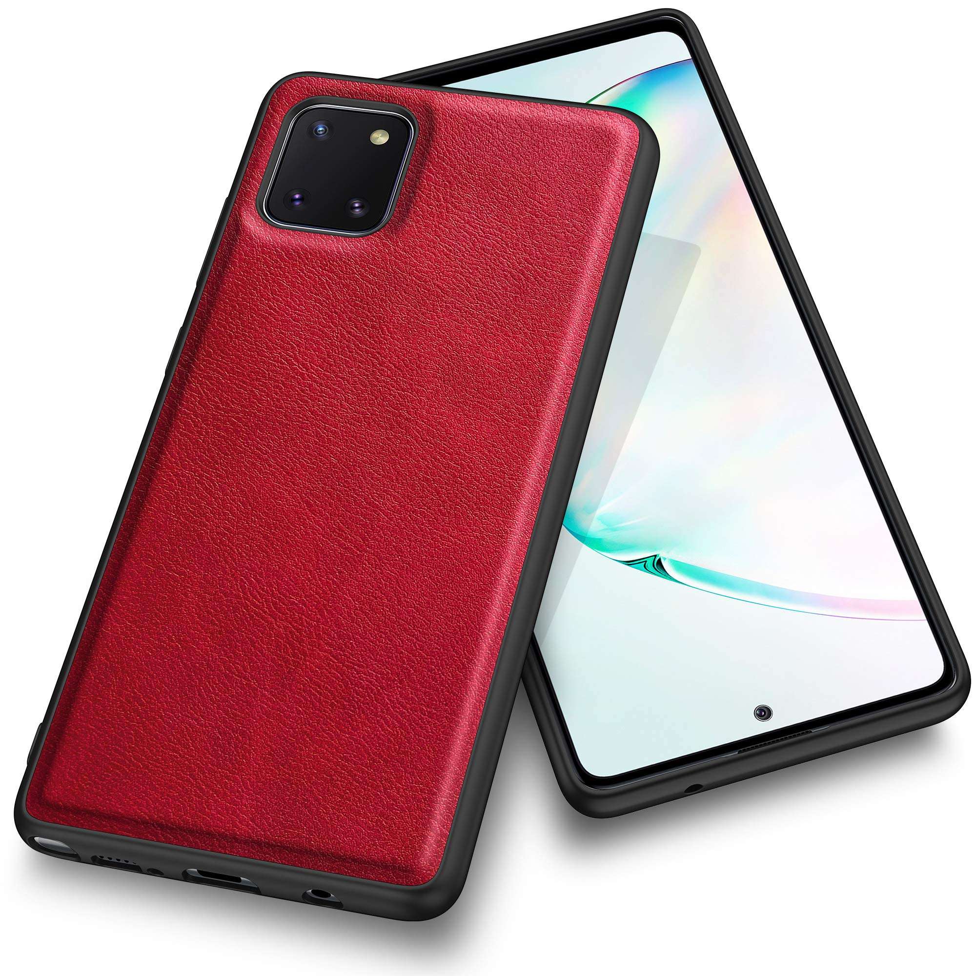 Banzn Case for Samsung Galaxy Note 10 Lite, Premium Leather Stylish Elegant Soft Grip Shockproof Anti-Scratch Protection Cover Cases for Samsung Galaxy Note 10 Lite (6.7") 2020 (Red) 2