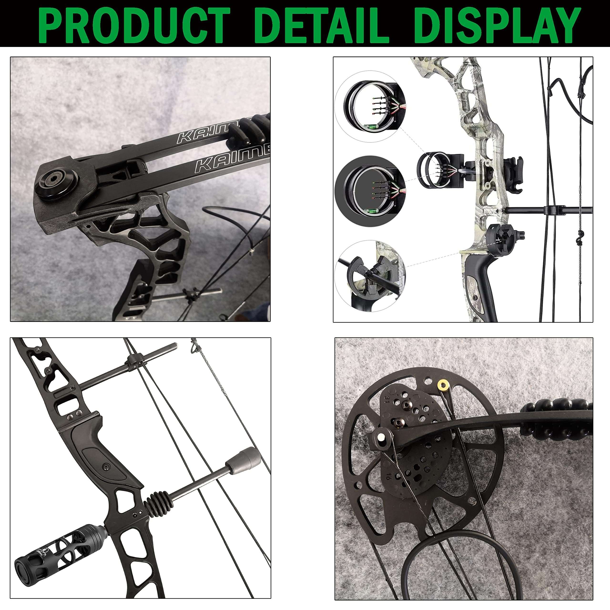 ZSHJGJR Compound Bow Kit,Hunting&Targeting,Compound Bow and Arrow Set,Draw Weight 35-70lbs Adjustable,Draw Length 16-30",up to IBO 320FPS,Package with Archery Hunting Accessories (Forest Camo) 3