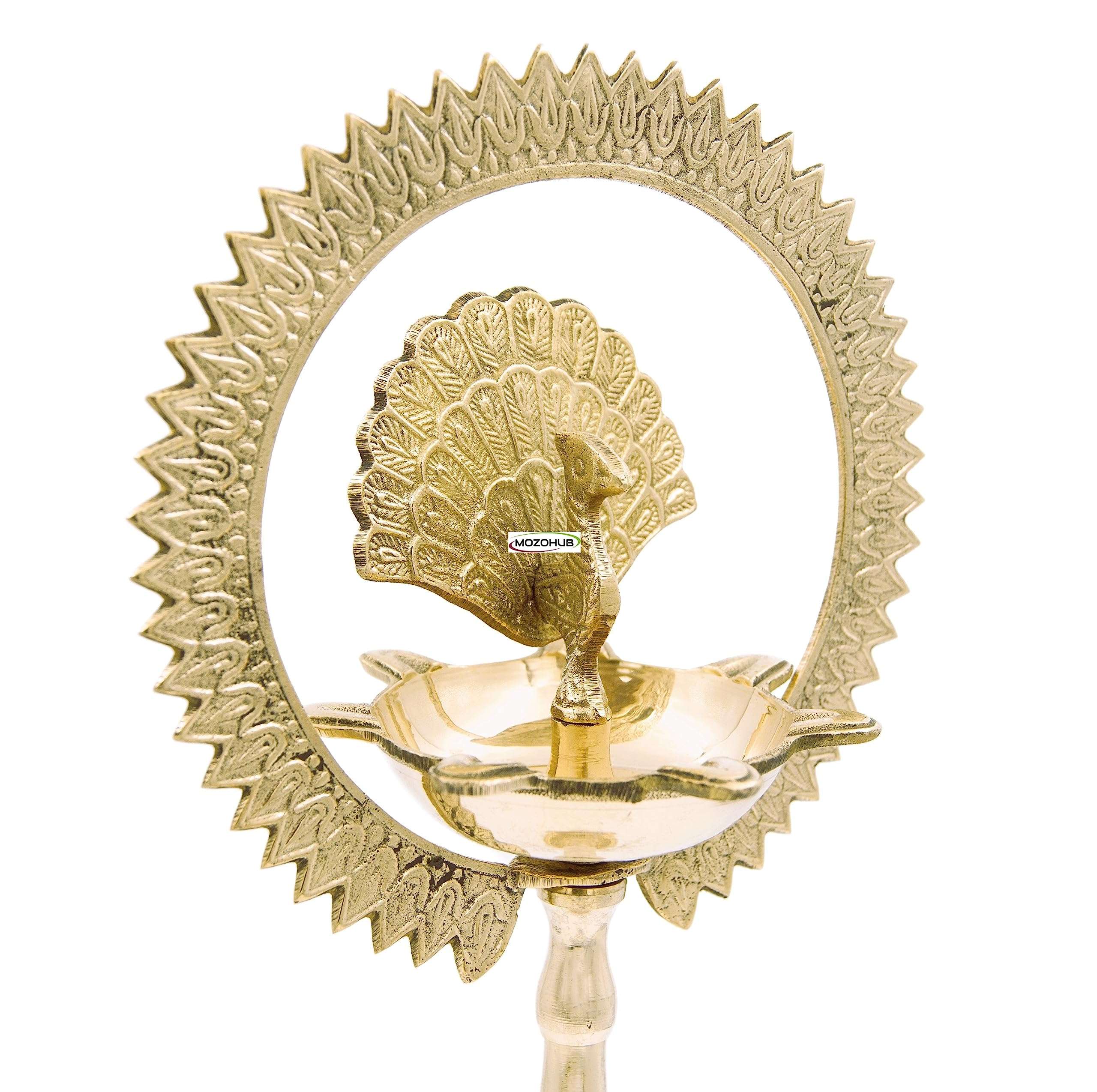 MOZO HUB Diya Stand Brass Golden Traditional for Home Office Pooja (50 cm) 6