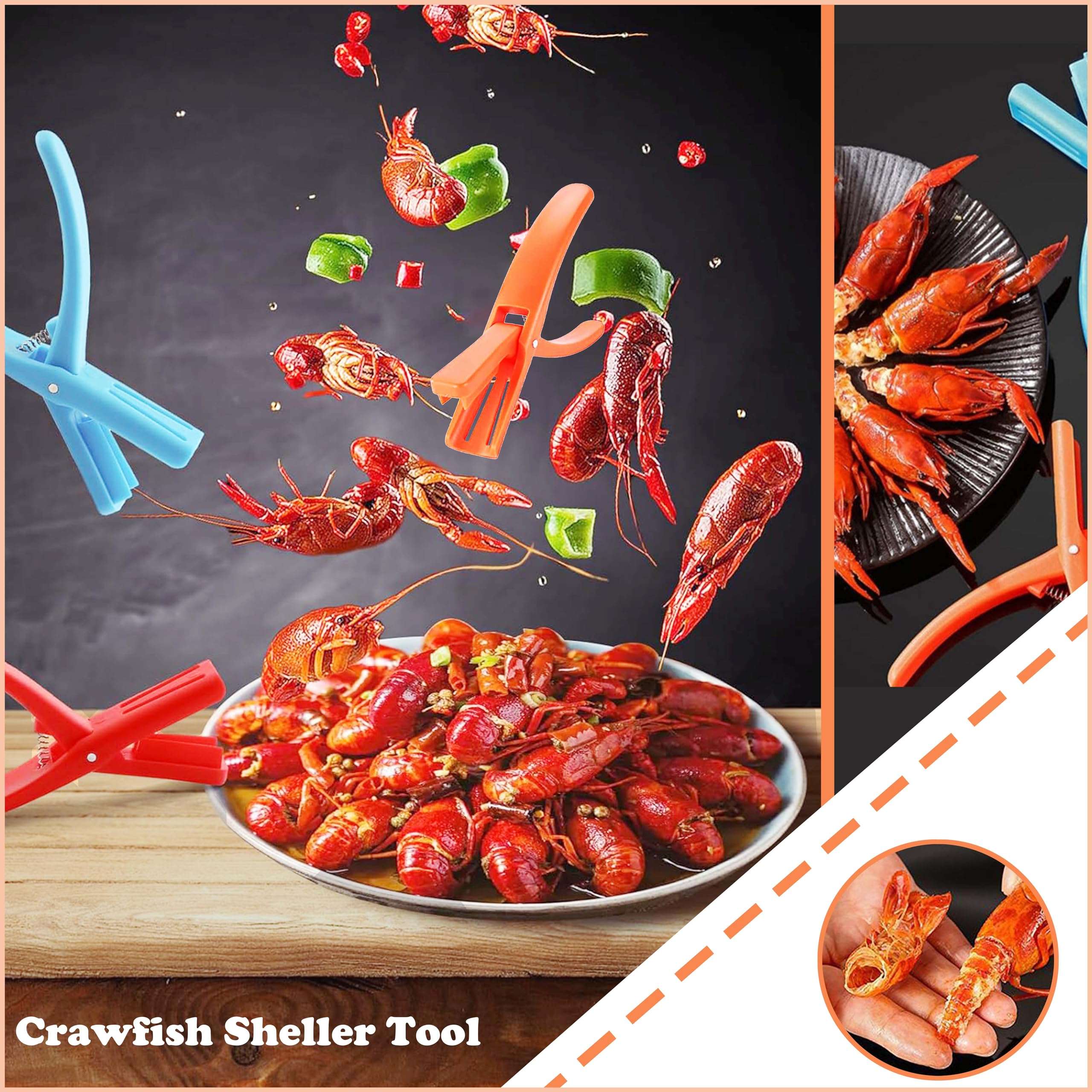 RUNMO Crayfish Peeler Scissors, 8 Pcs Crawfish Shucker, Crawfish Sheller Portable Lightweight Kitchen Gadget, Efficient Crayfish Shelling Device 5