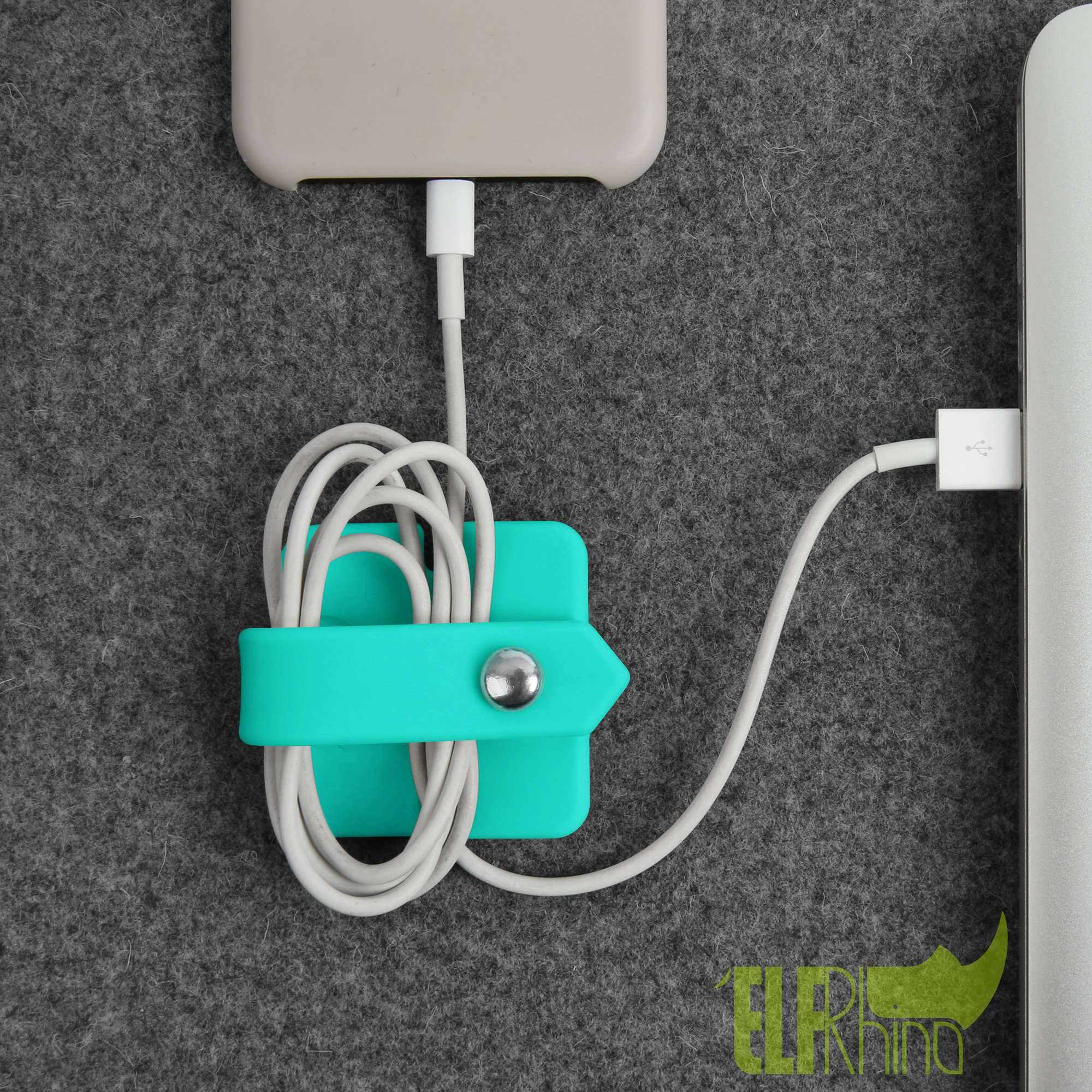 ELFRhino Silicone Earphone Organizer Earphone Wrap Winder Headphone Cord Organizer Wrap Winder Manager Cable Winder(Blue, 1 Piece) 5