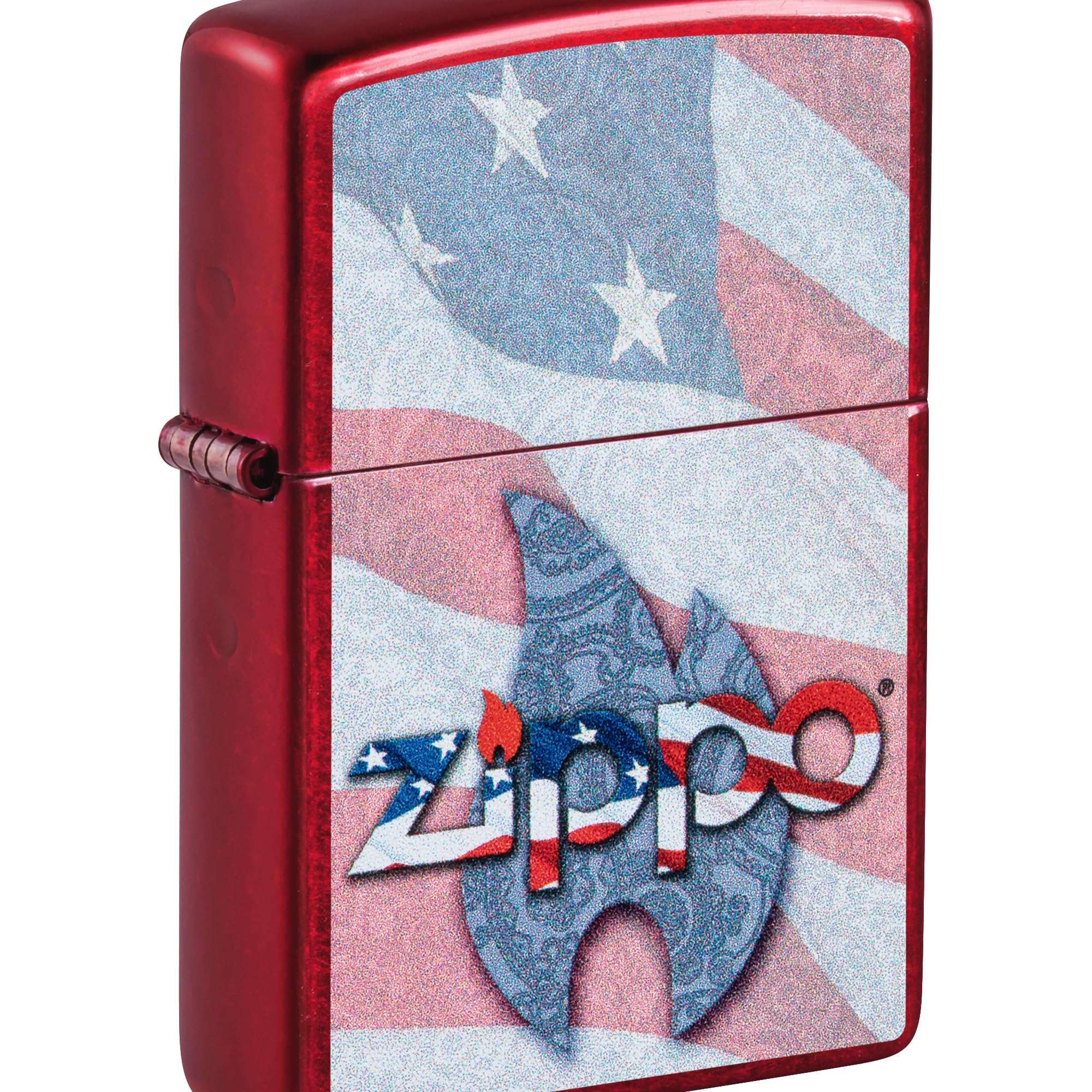 Zippo Flag Design Candy Apple Red Pocket Lighter