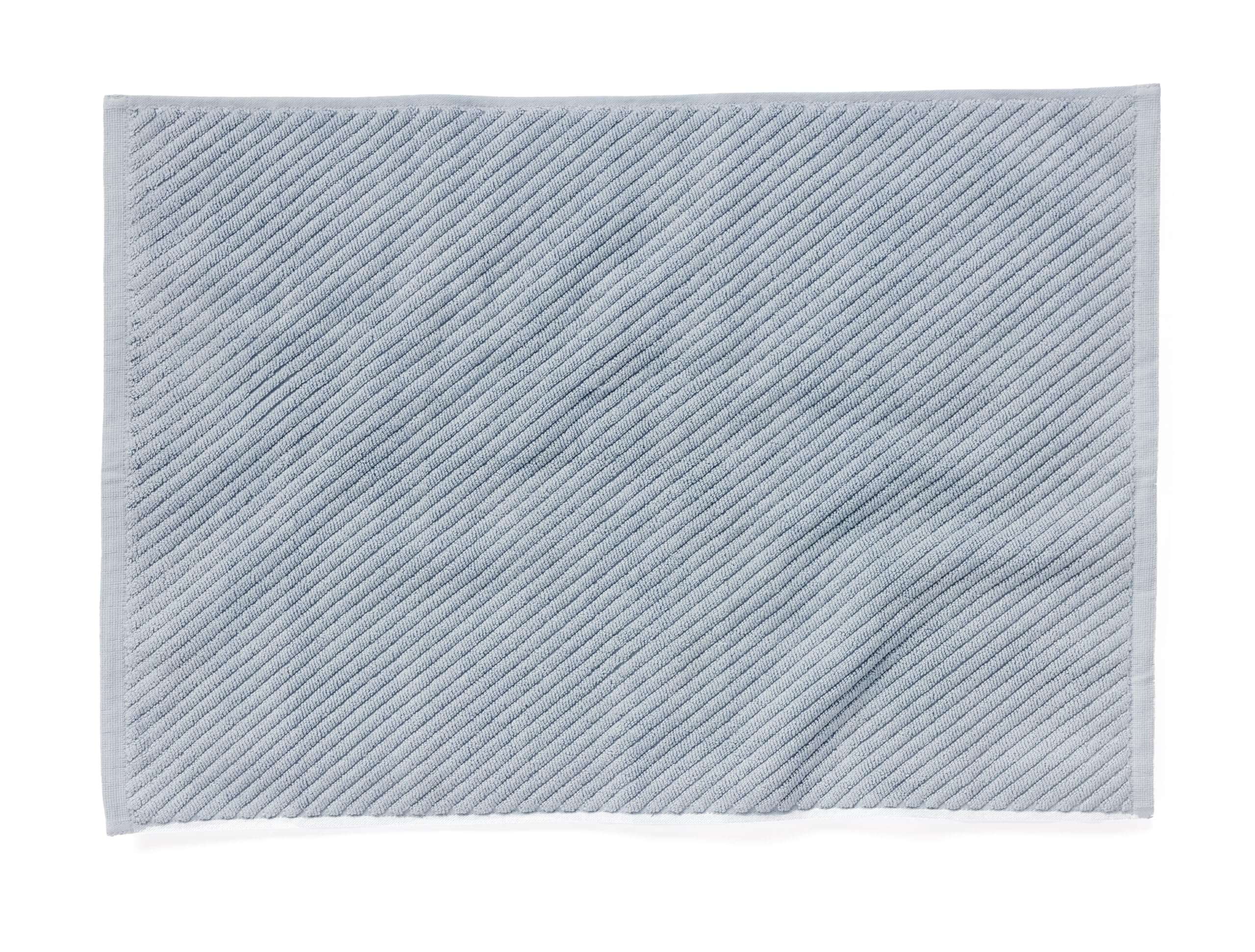 Coyuchi Air Weight Organic Twill Bath Mat, 32"x19", Stone Blue