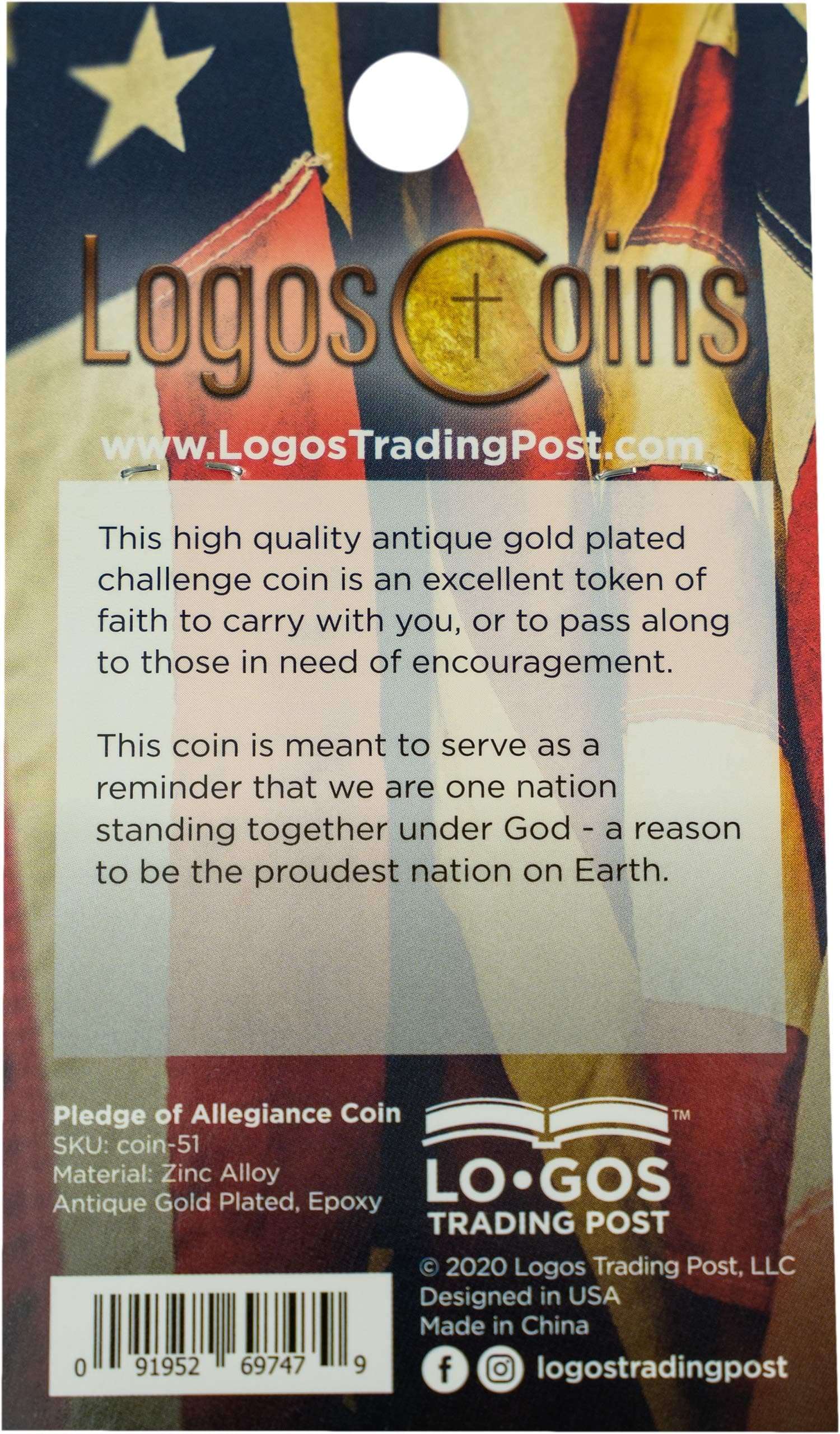 Pledge of Allegiance Coin, Liberty Bell & American Flag Patriotic Military Challenge Coin, Heal Our Land, Freedom Christian Religious Antique Gold Plated Prayer Token Gift 6