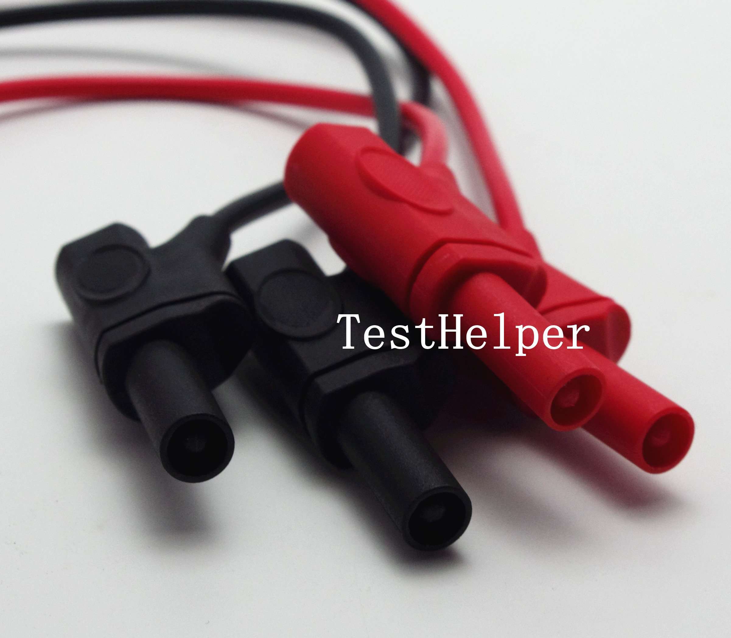 TestHelper 1M/3feet/39in PVC Test Leads with Stackable Shrouded Gold Plated Banana Plugs Red+Black 4
