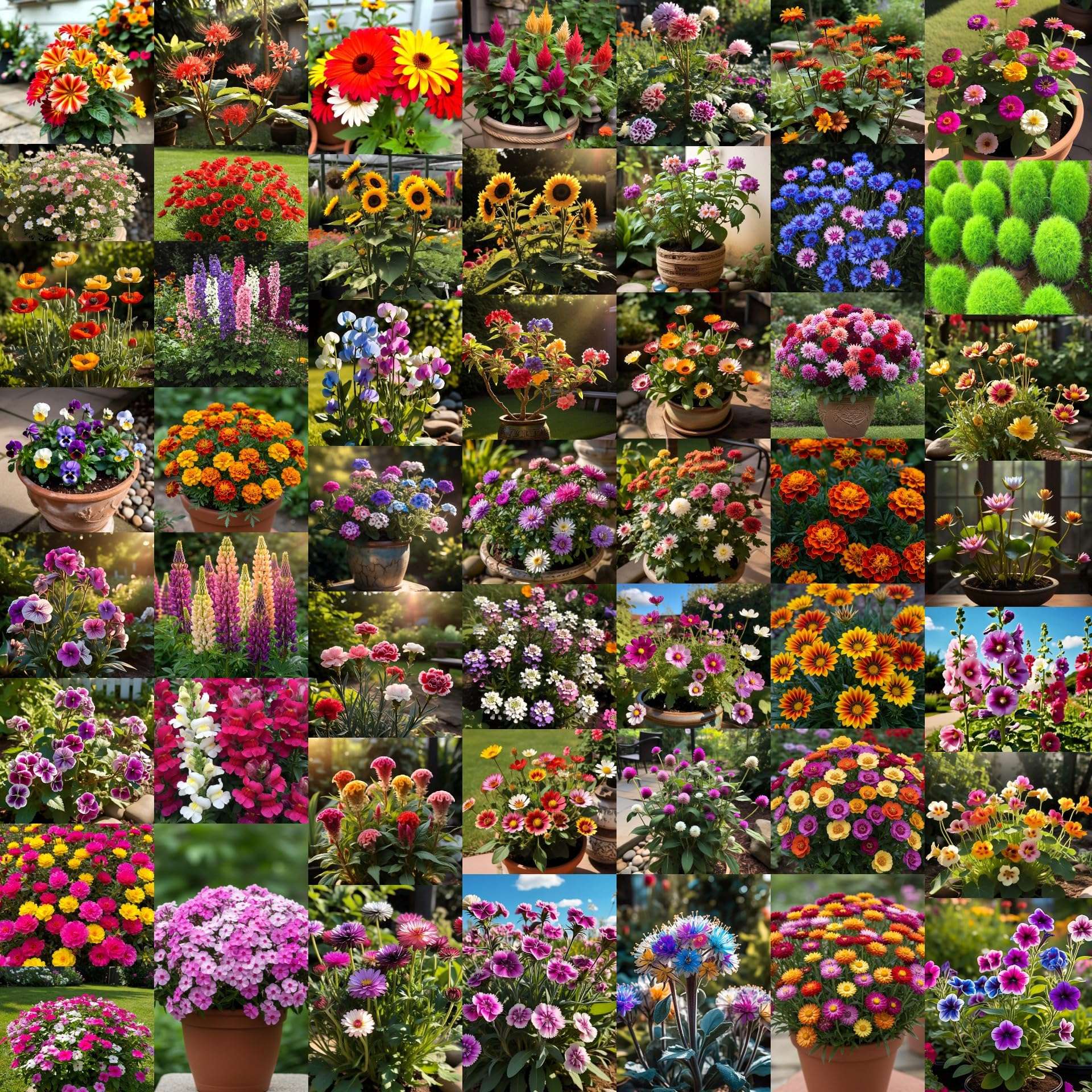 Low Maintenance Hybrid Flower Seeds Combo Pack- All Year Flower Seeds Supply (50 VARIETIES) 1